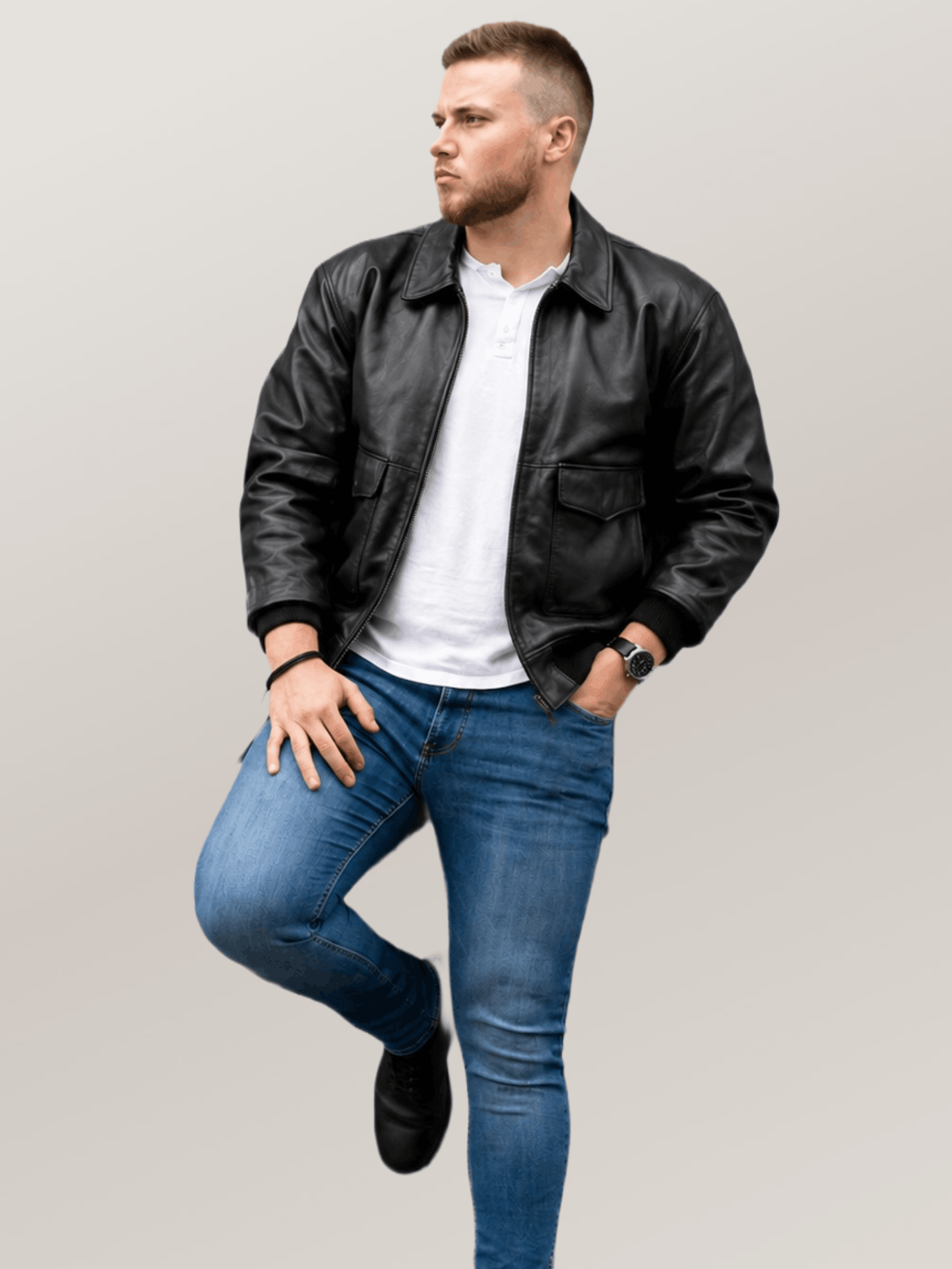 Men's Black Army Air Corp Leather Jacket