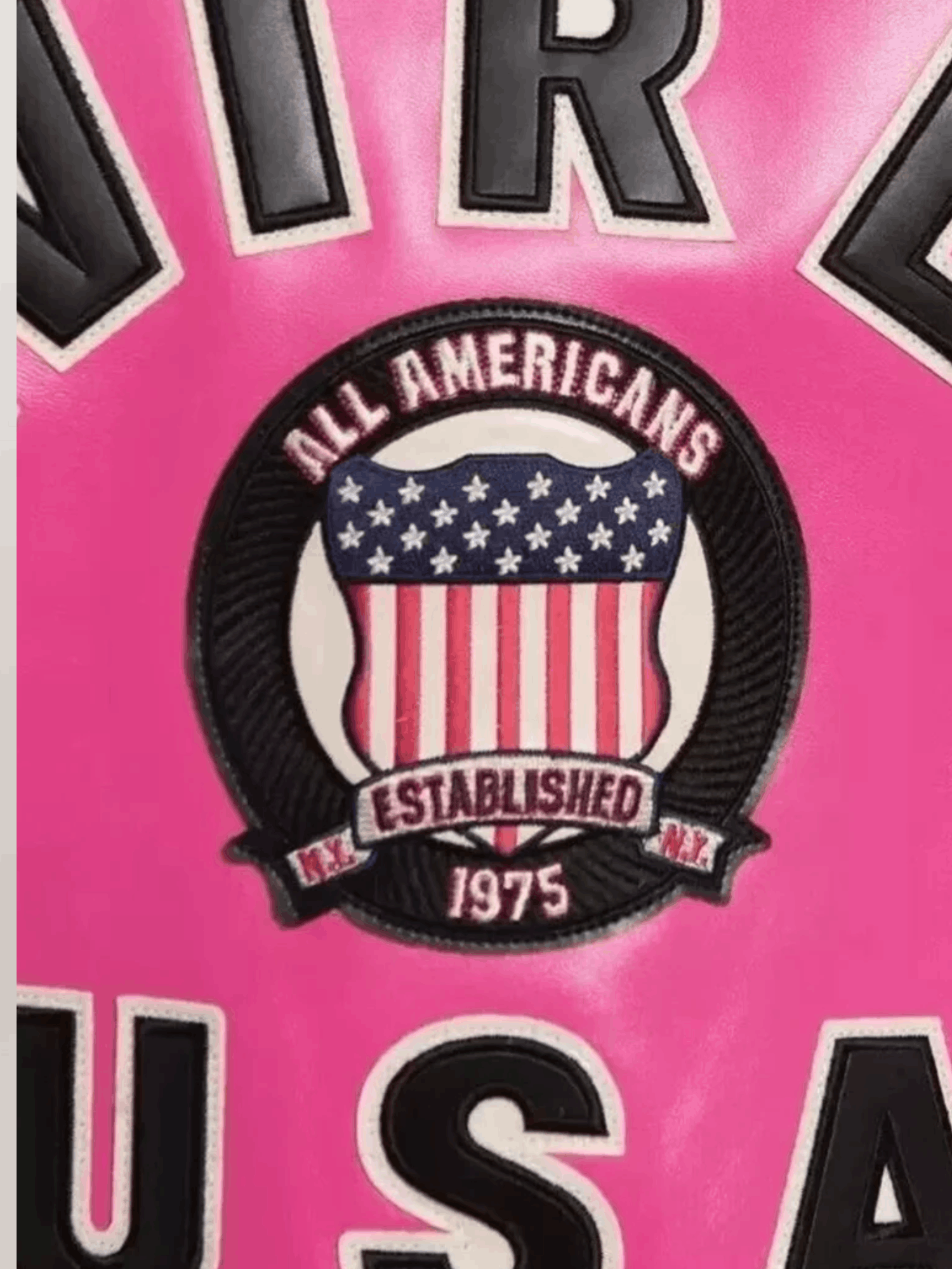 Women’s Avirex Cropped Icon Pink Bomber Jacket - Image 3