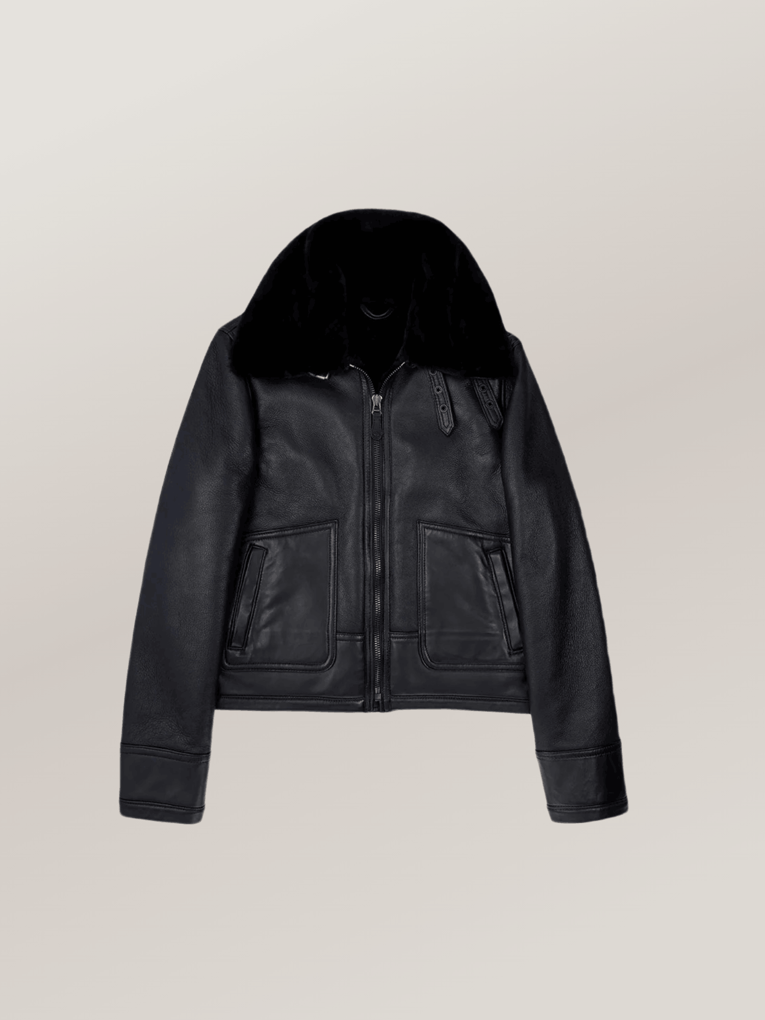 Women's Bailey Cropped Sheepskin Leather Jacket - Image 8