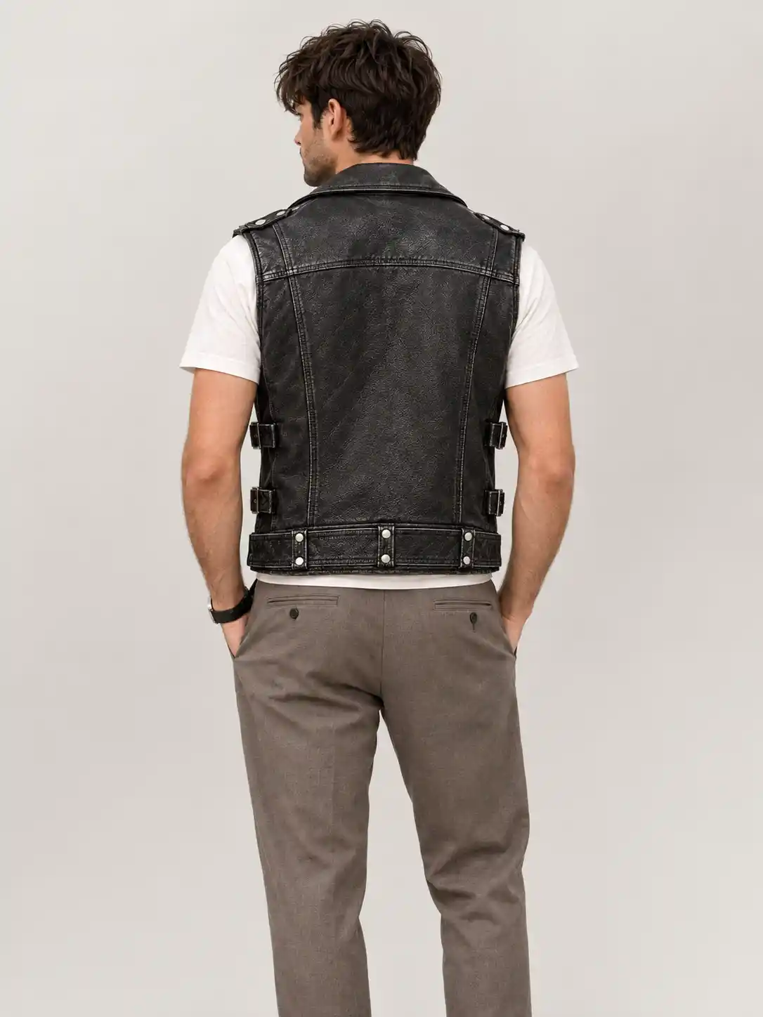 Men's Halloween Brando Black Vest - Image 2