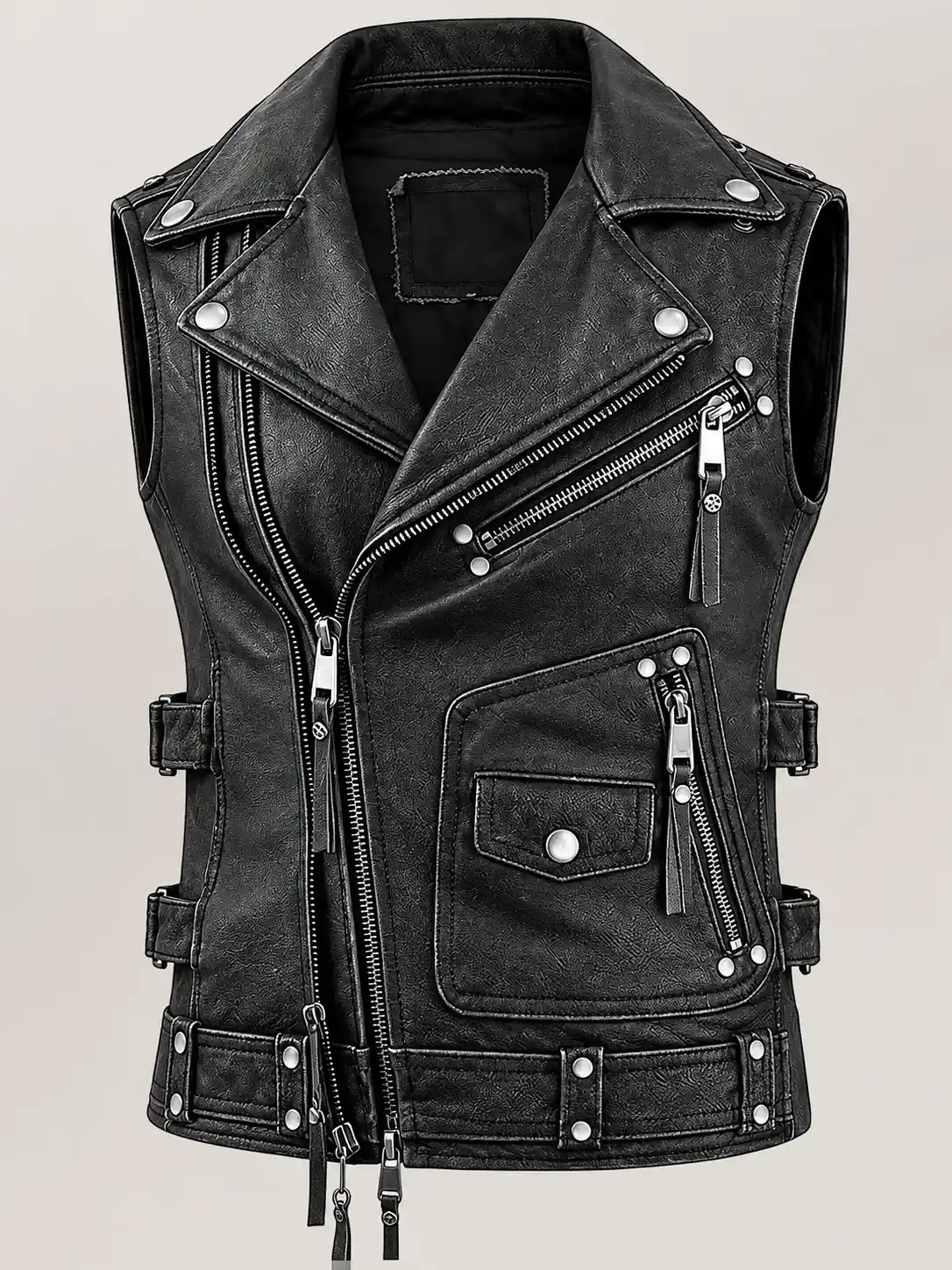 Men's Halloween Brando Black Vest - Image 4