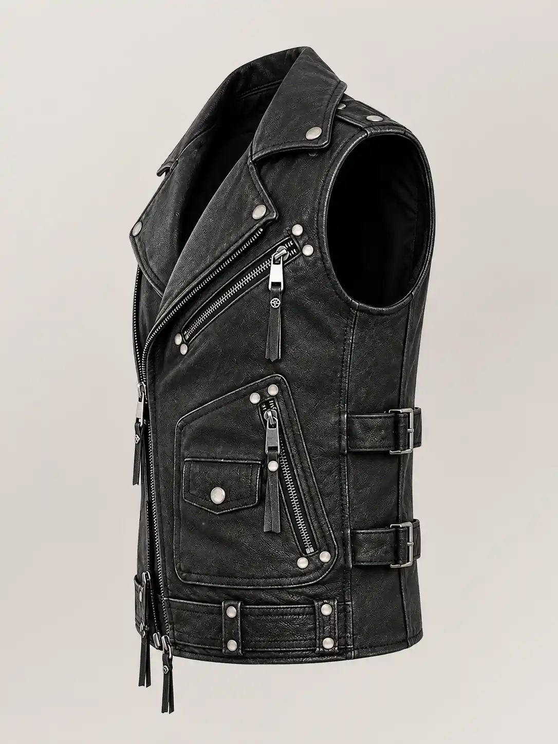 Men's Halloween Brando Black Vest - Image 5