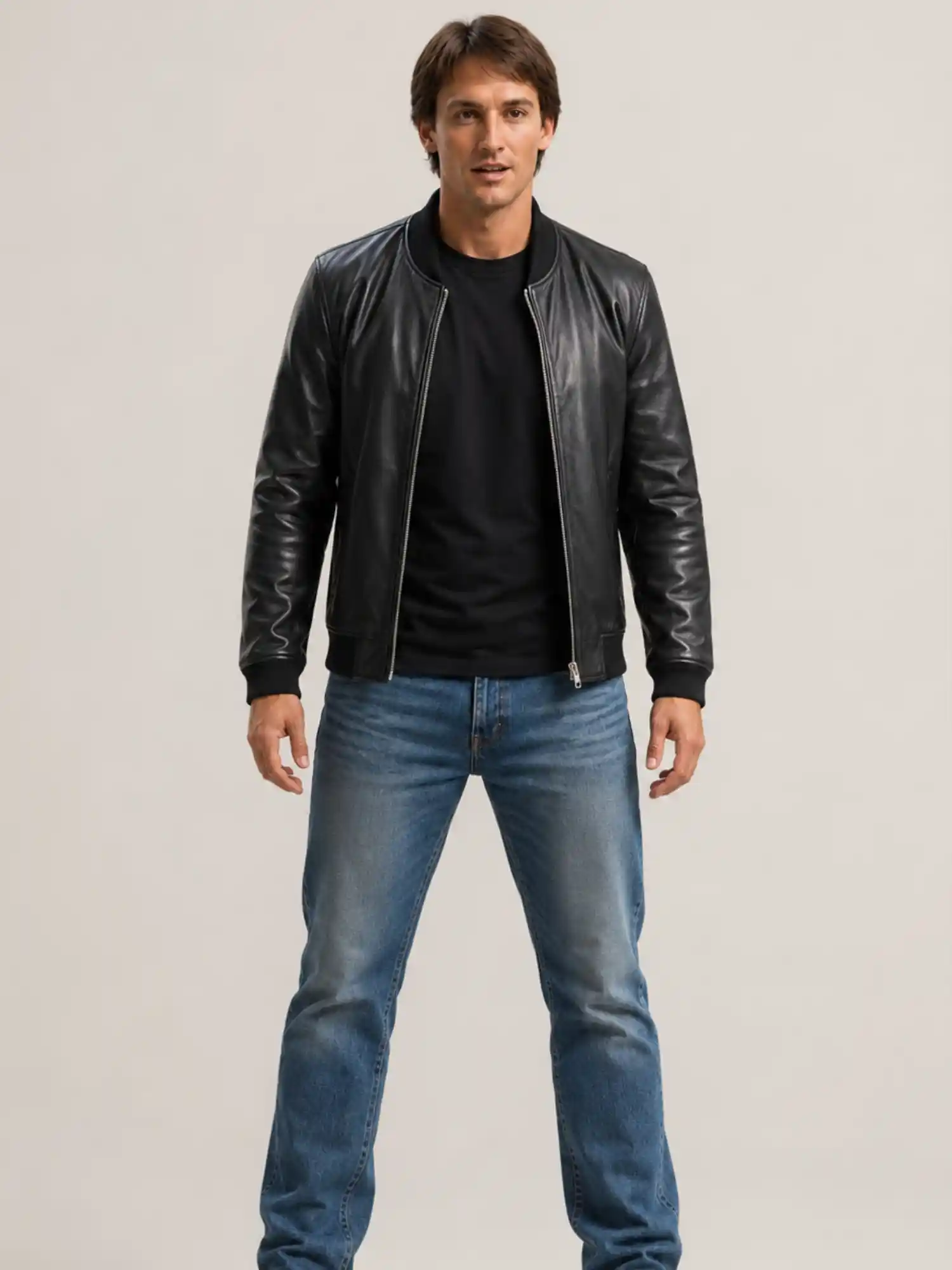 Men's Black Light Weight Leather Jacket