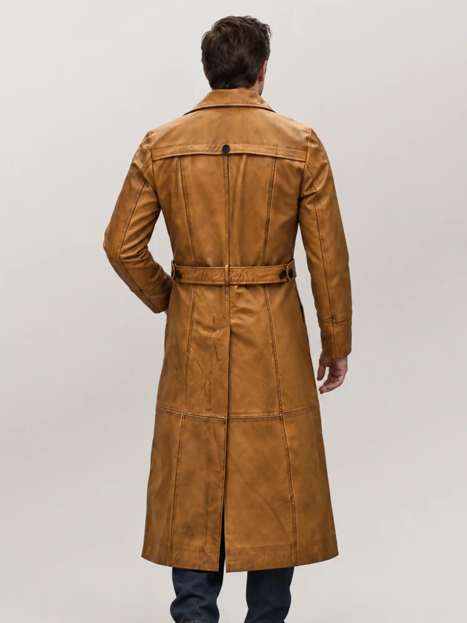 Men's Halloween Duster Leather Coat - Image 2