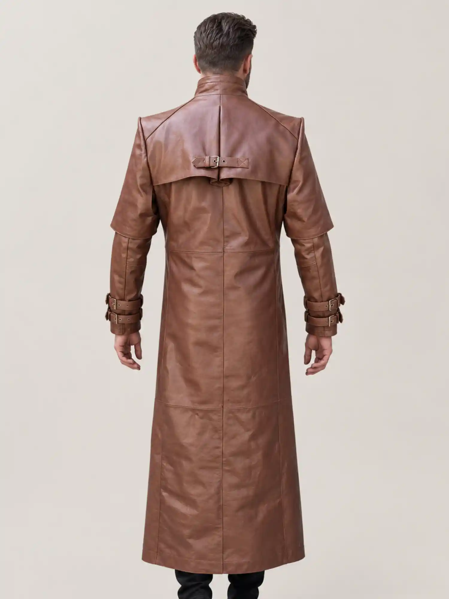 Men's Halloween Steam Punk Leather Coat - Image 2