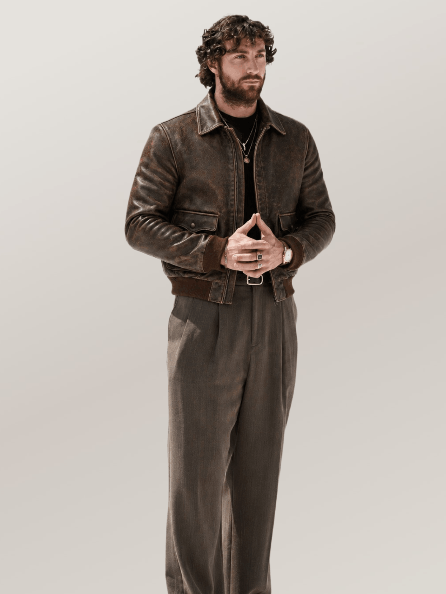 Men's Dark Brown Cowhide Battleworn A-2 Leather Jacket