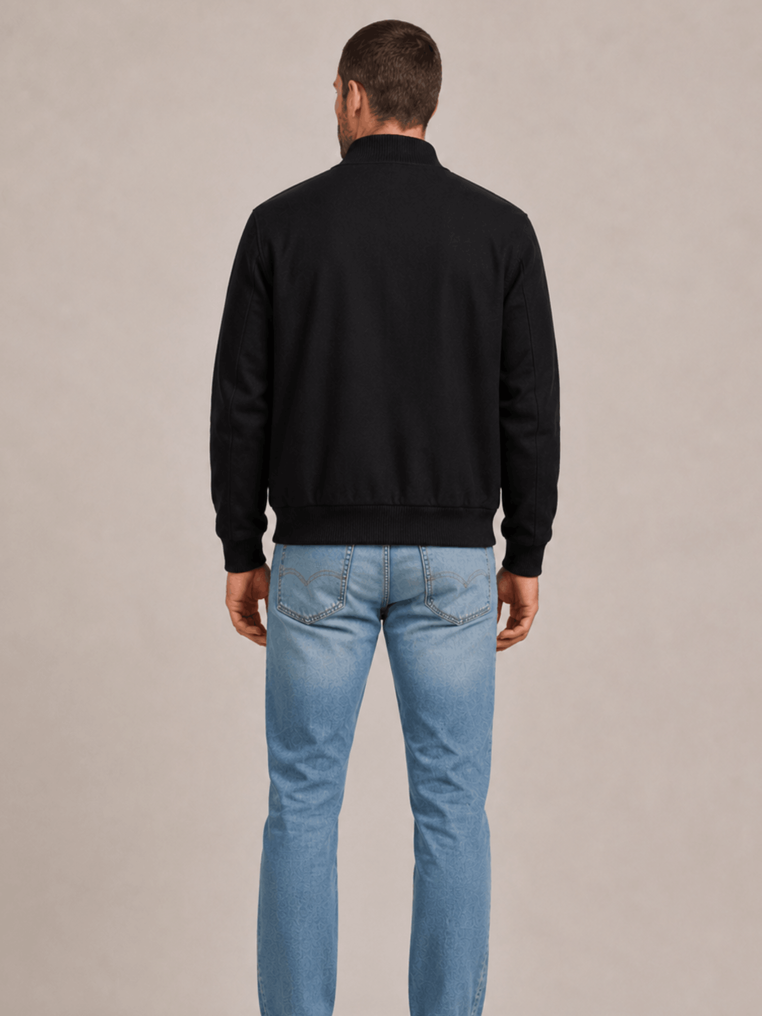 Men's Deceit Textured Wool Blend Bomber Jacket - Image 2