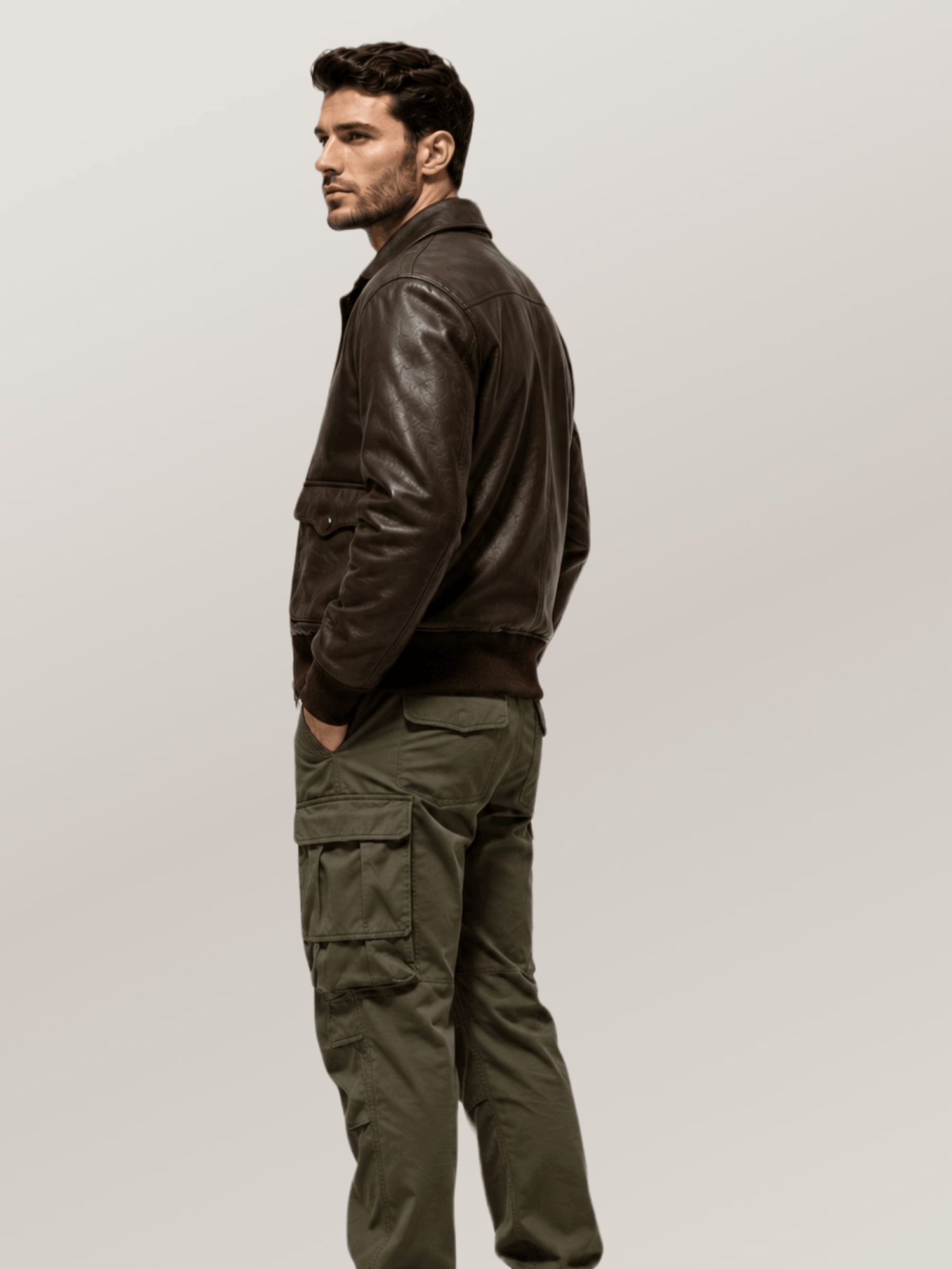 Men's Brown Flying Tigers Fighter Group Jacket - Image 3