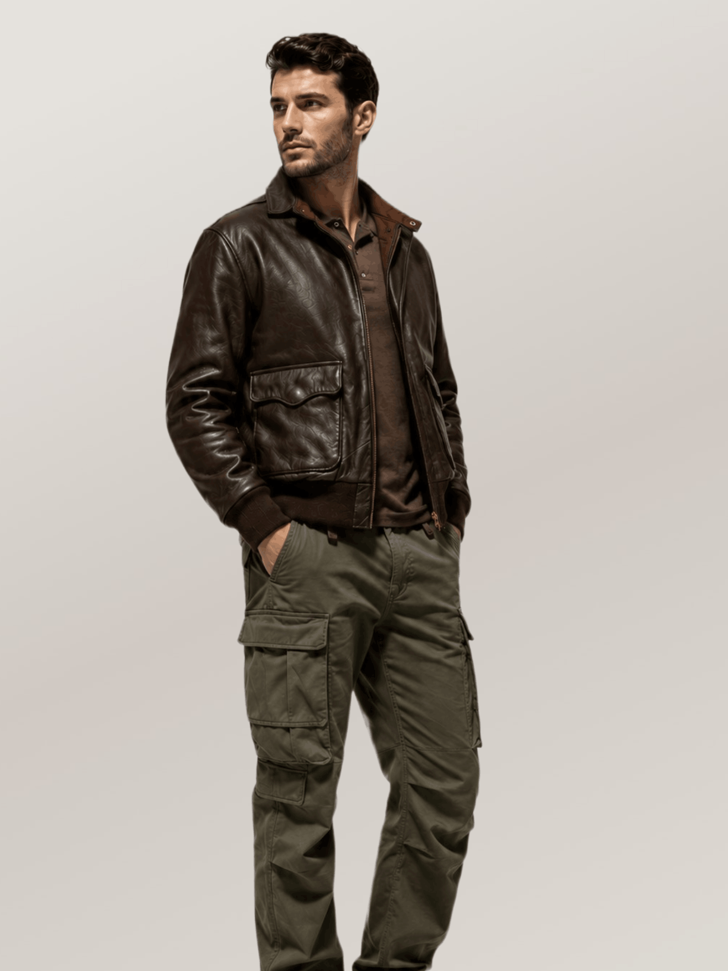 Men's Brown Flying Tigers Fighter Group Jacket - Image 4