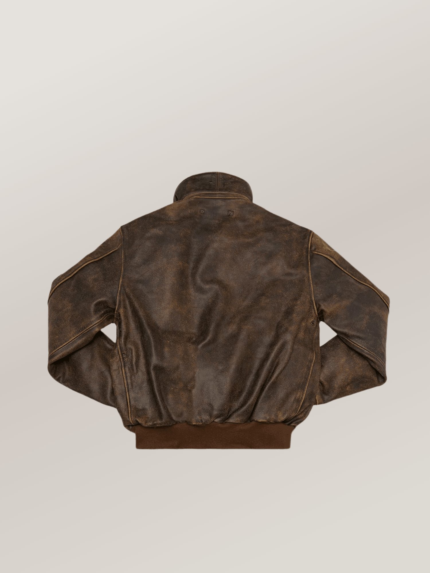 Men's Dark Brown Cowhide Battleworn A-2 Leather Jacket - Image 9