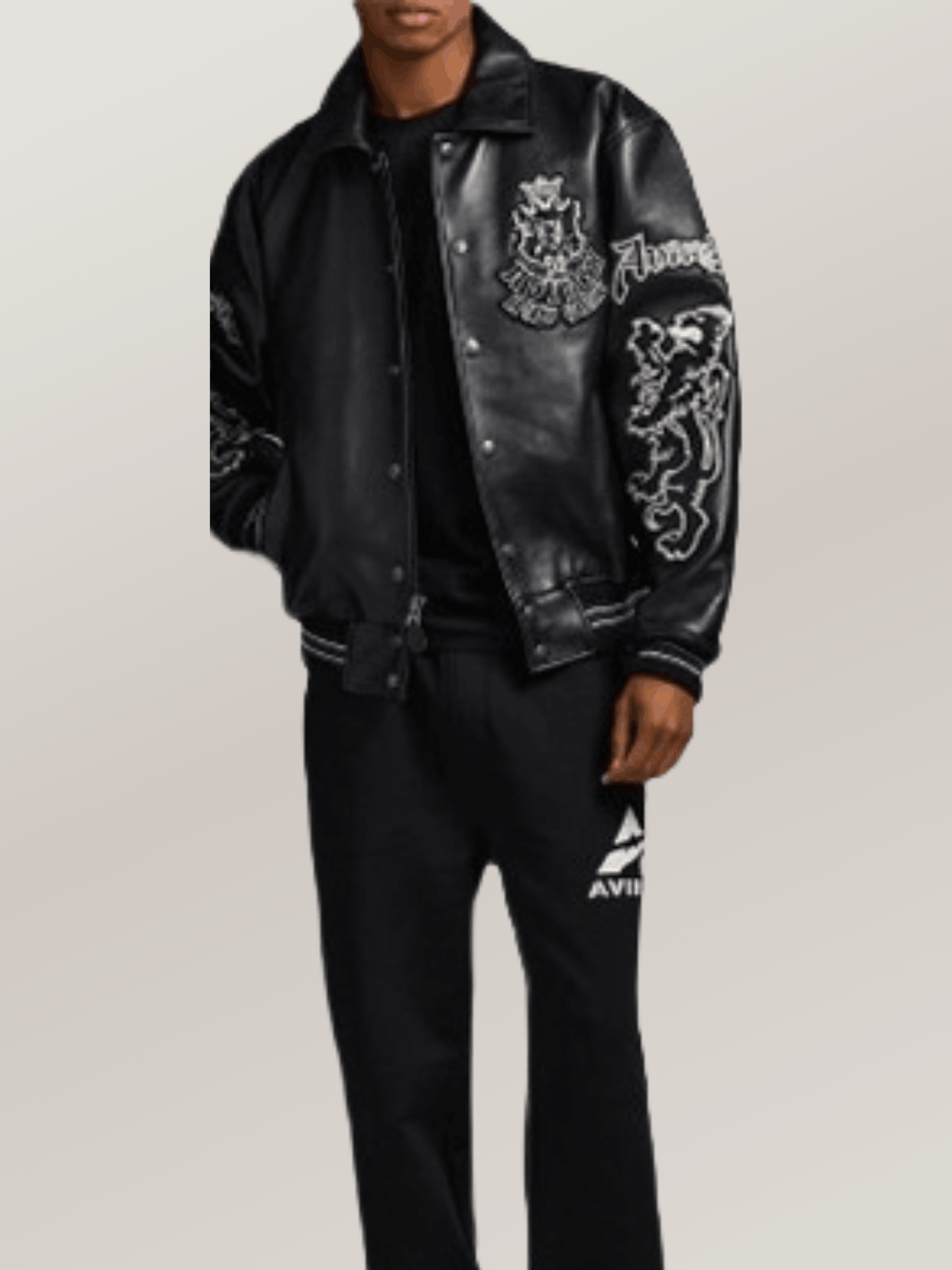 Men's Avirex Black Jacket Goth Jacket - Image 6