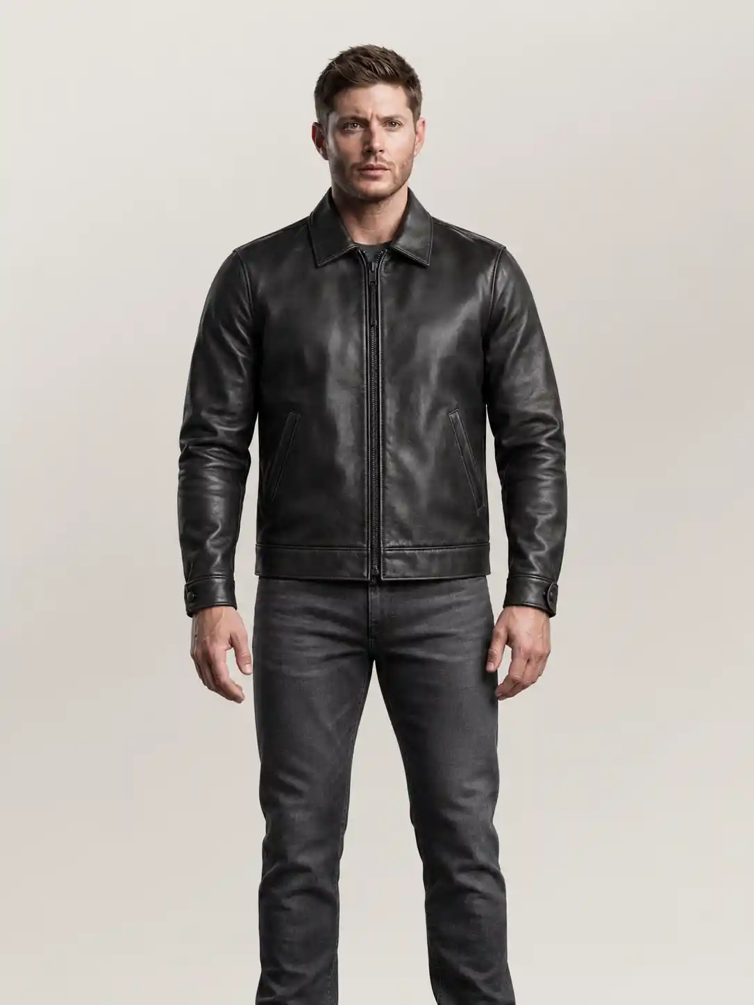 Men's Black Keanu Leather Jacket