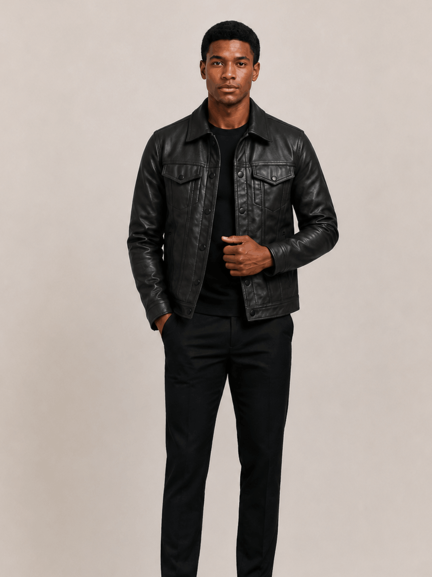 Men's Black Kingston Leather Jacket