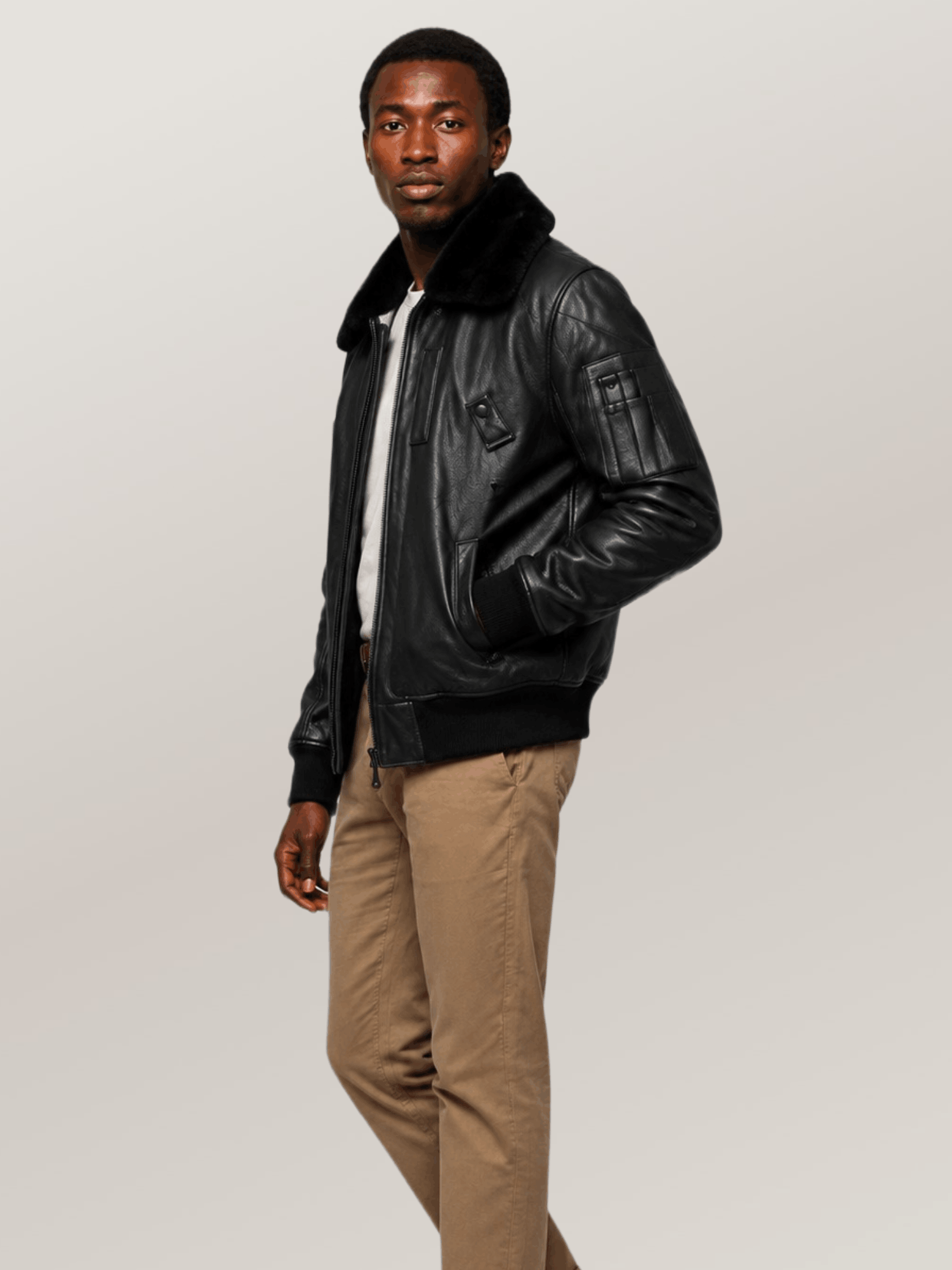 Men's Black Flight Leather Jacket