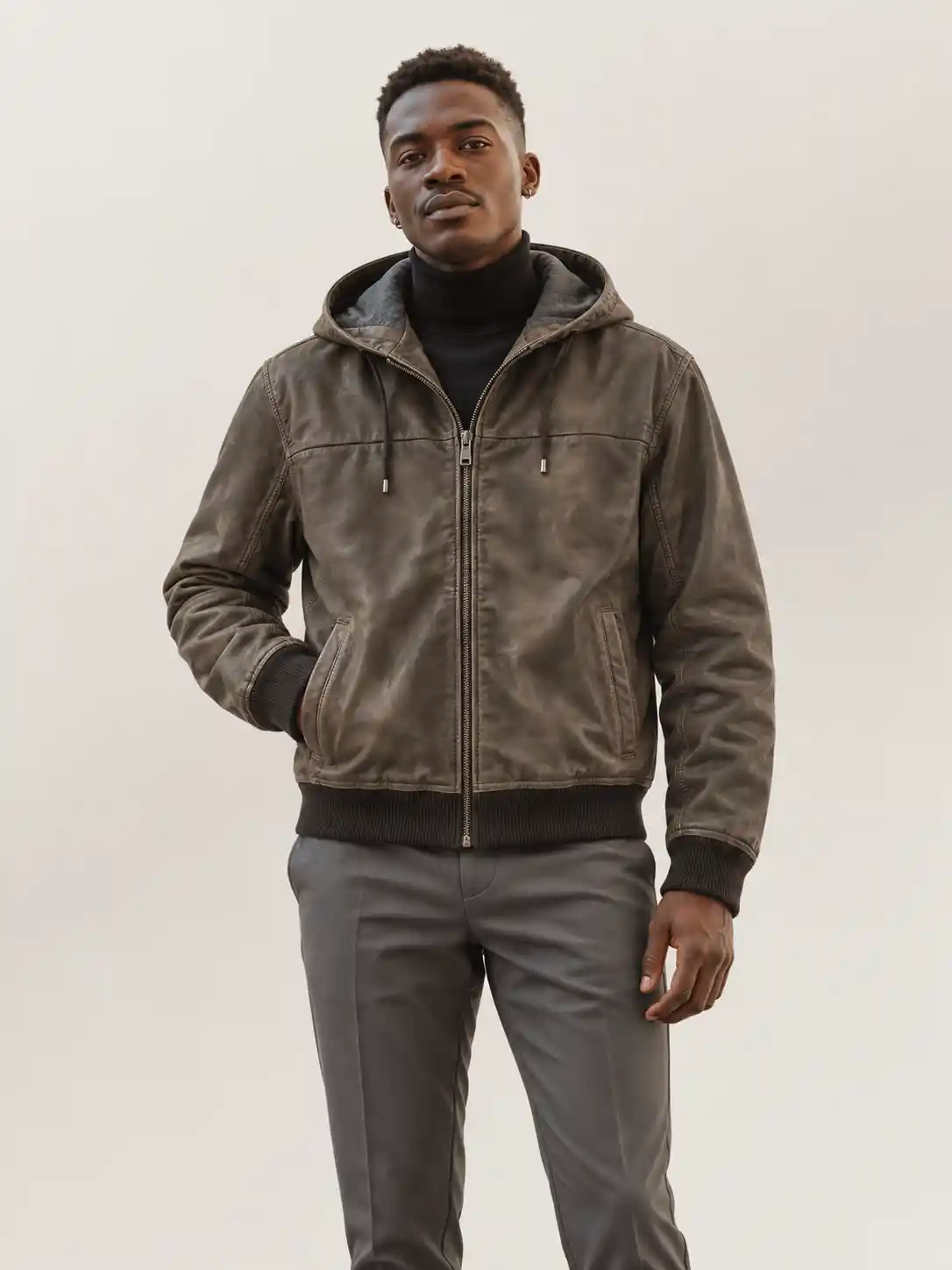 Men's Halifax Leather Hoodie Jacket