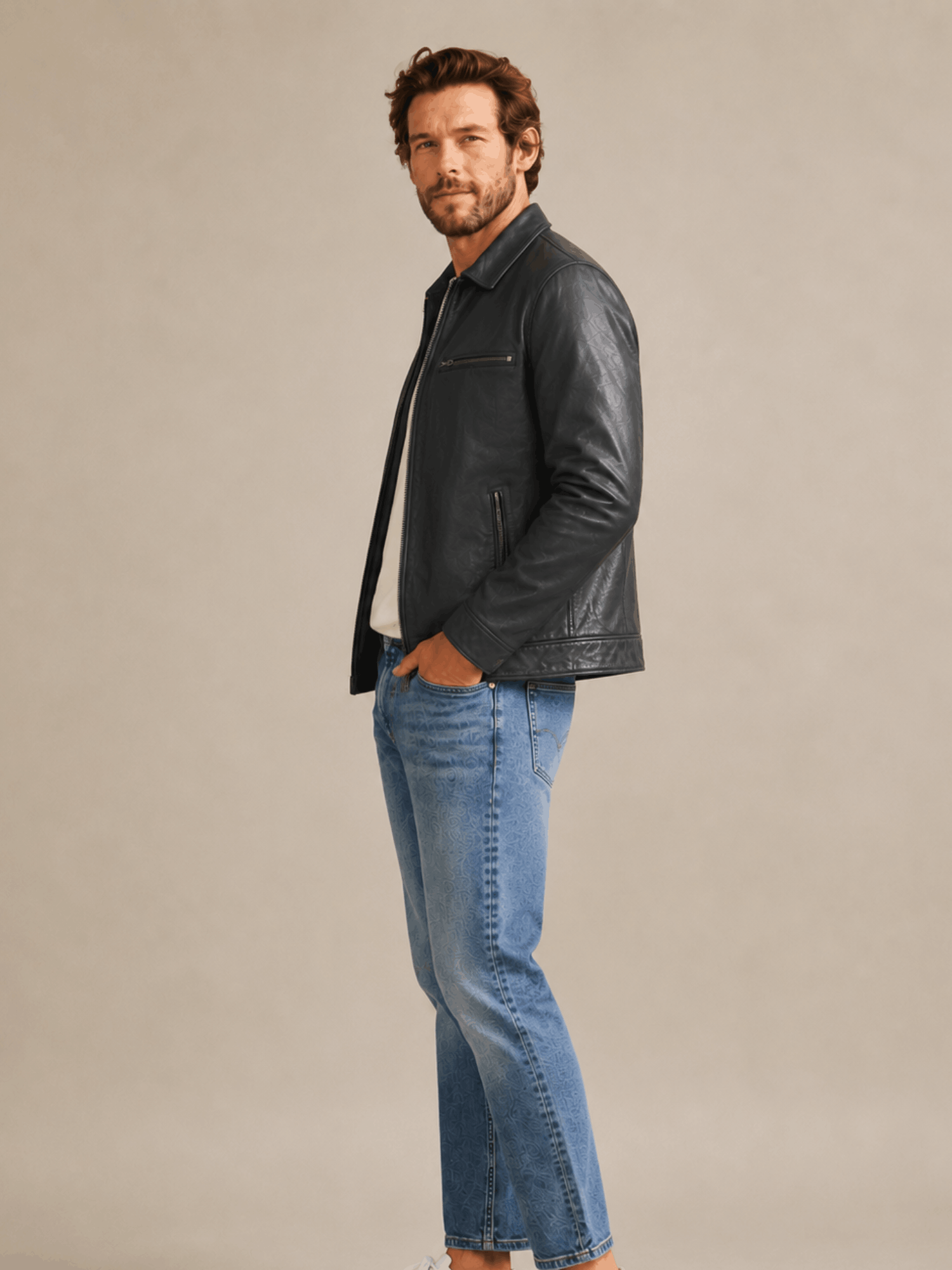 Men's Miller Leather Jacket - Image 3