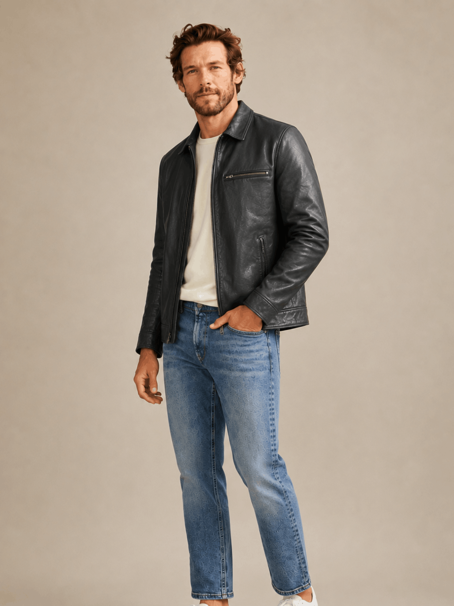 Men's Miller Leather Jacket - Image 4
