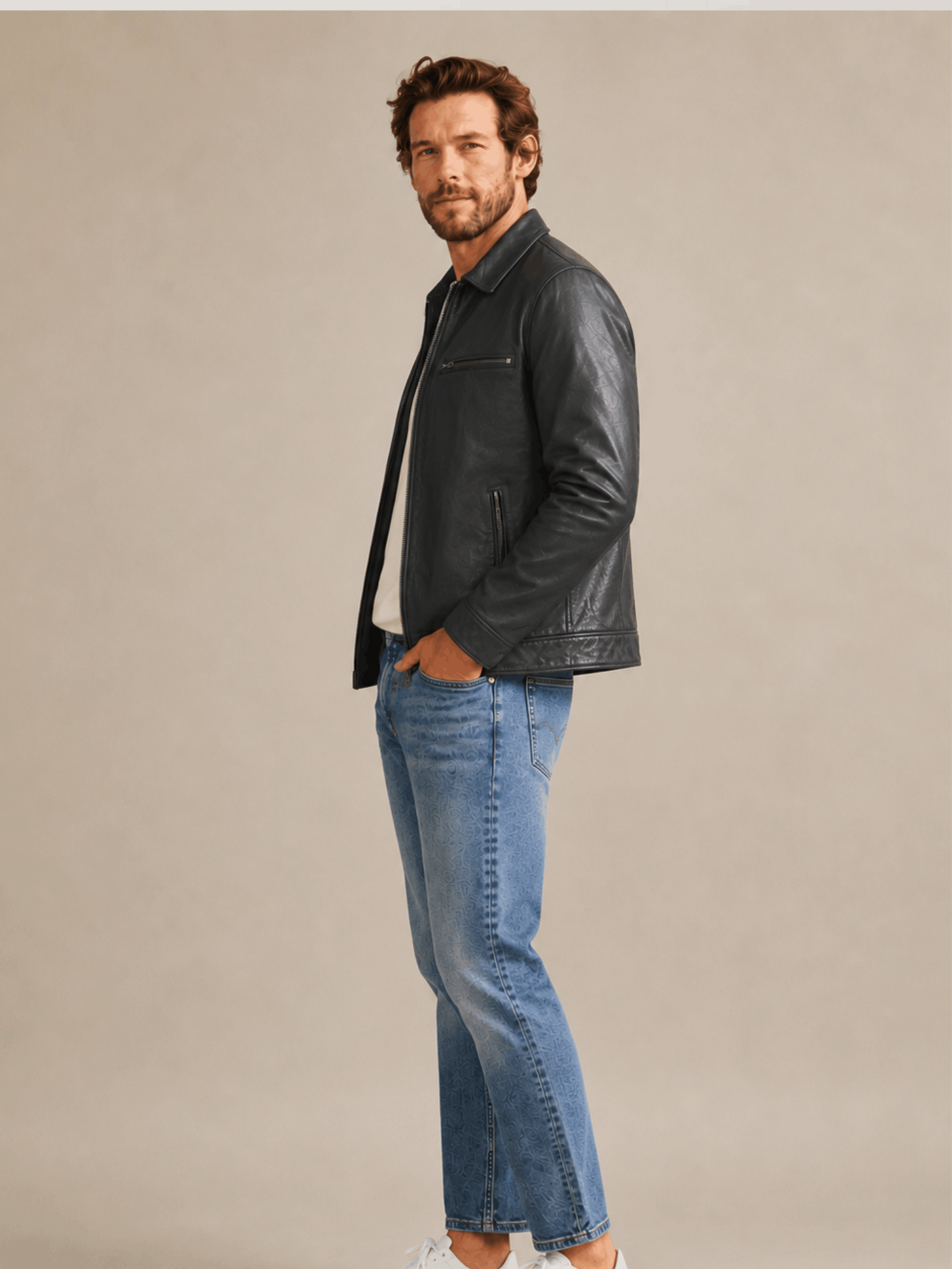 Men's Miller Leather Jacket - Image 5