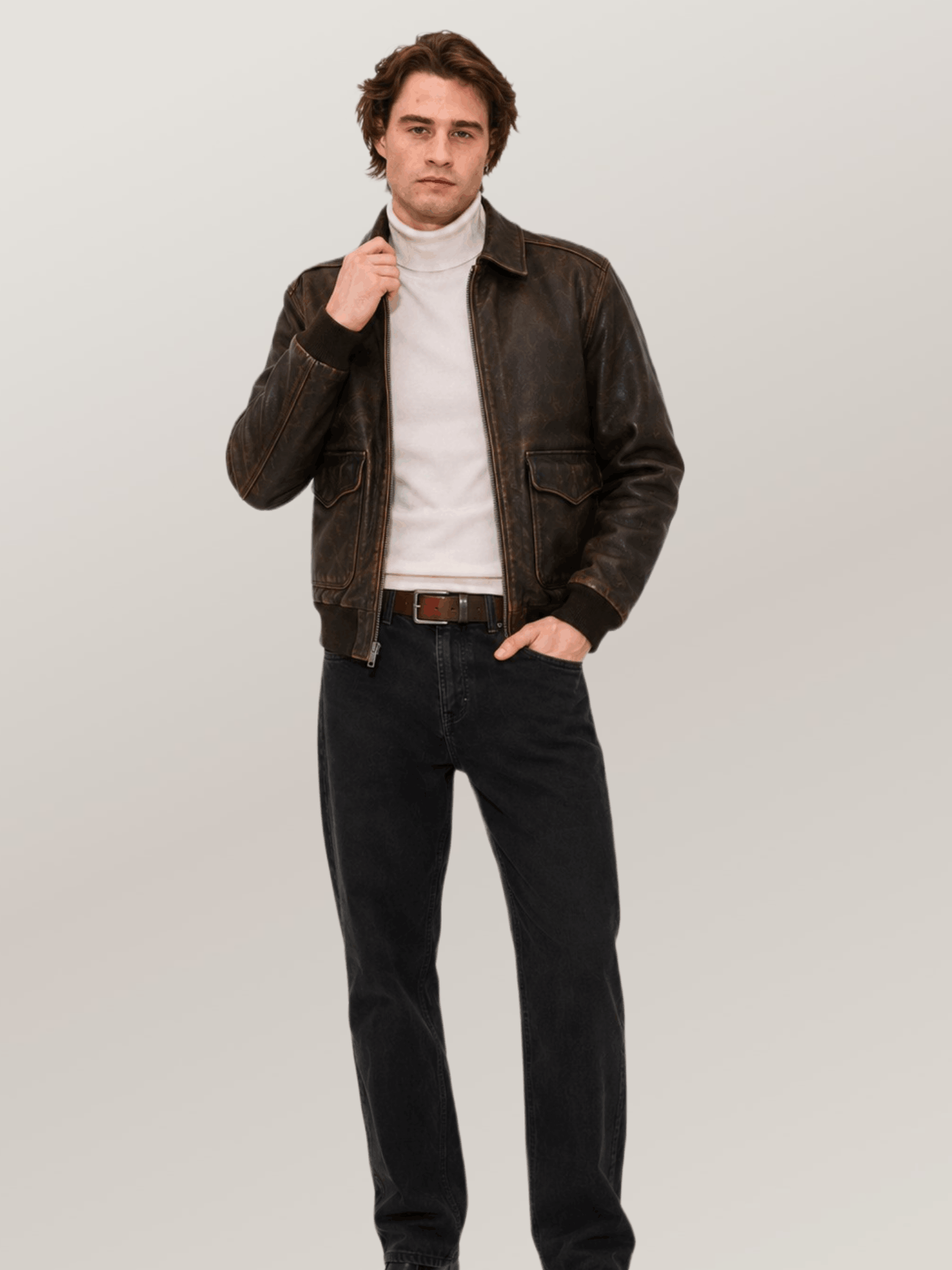 Men's Brown Mustang A-2 Leather Jacket