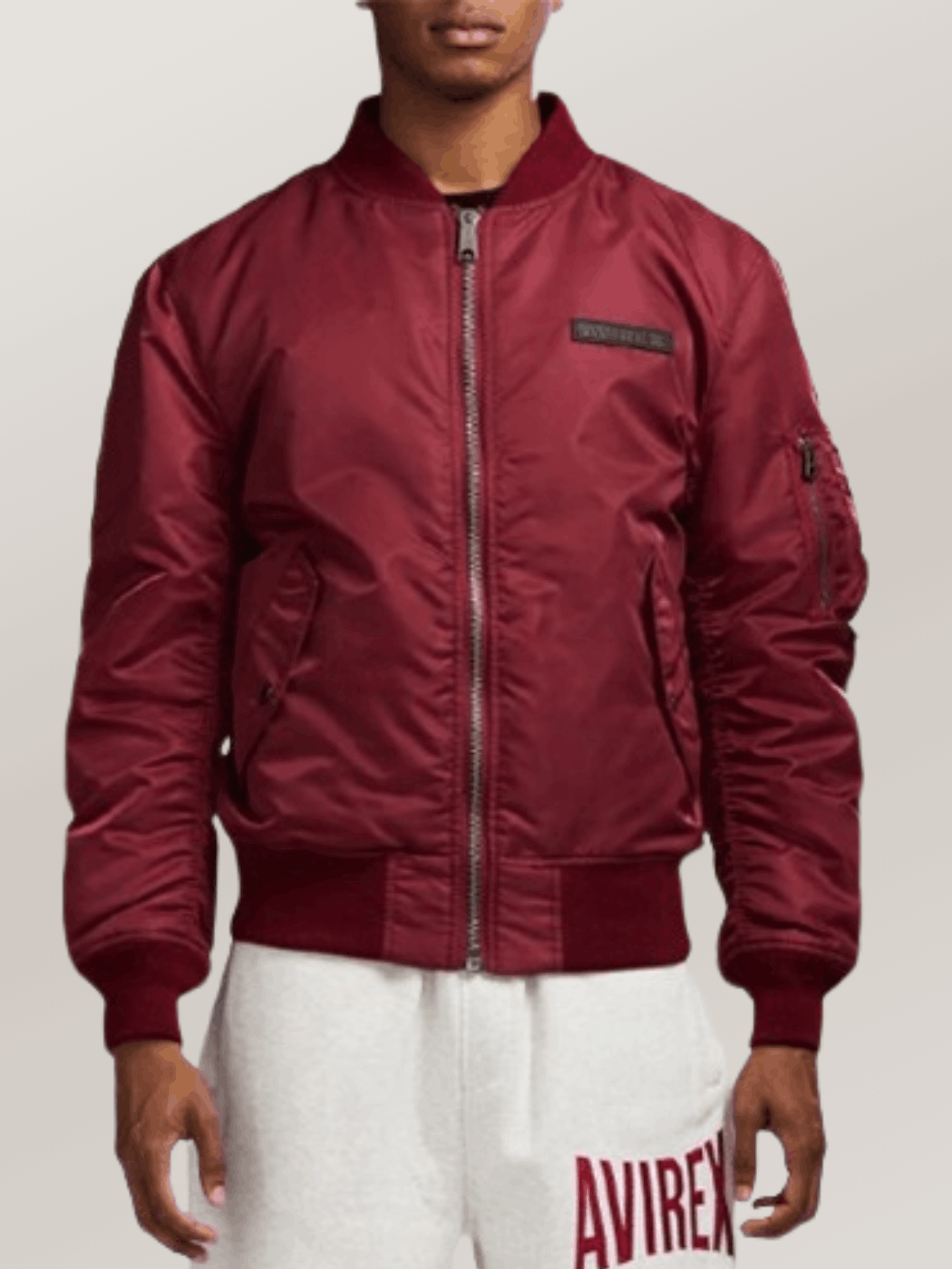 Men's Avirex Ma-1 Nylon Cabernet Bomber Jacket - Image 3