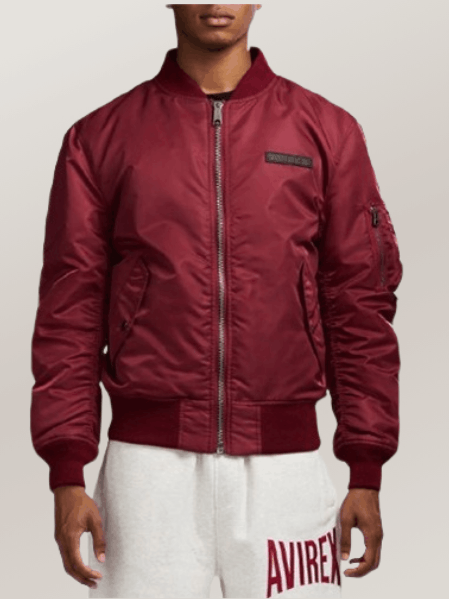 Men's Avirex Ma-1 Nylon Cabernet Bomber Jacket - Image 6