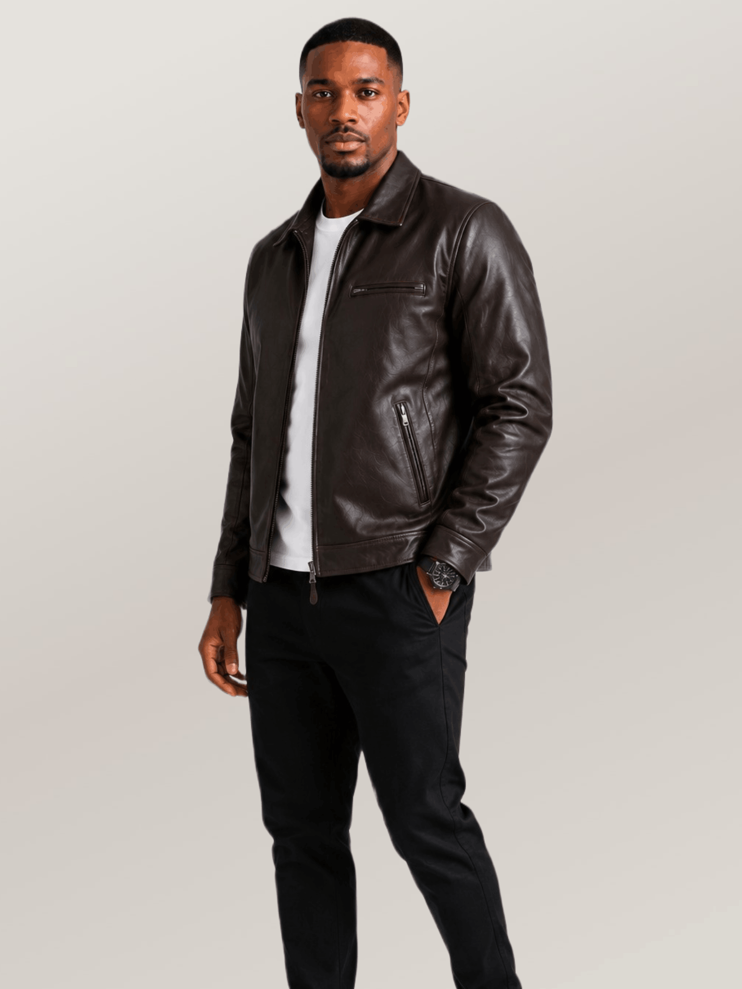 Men's Brown Open Road Moto Leather Jacket