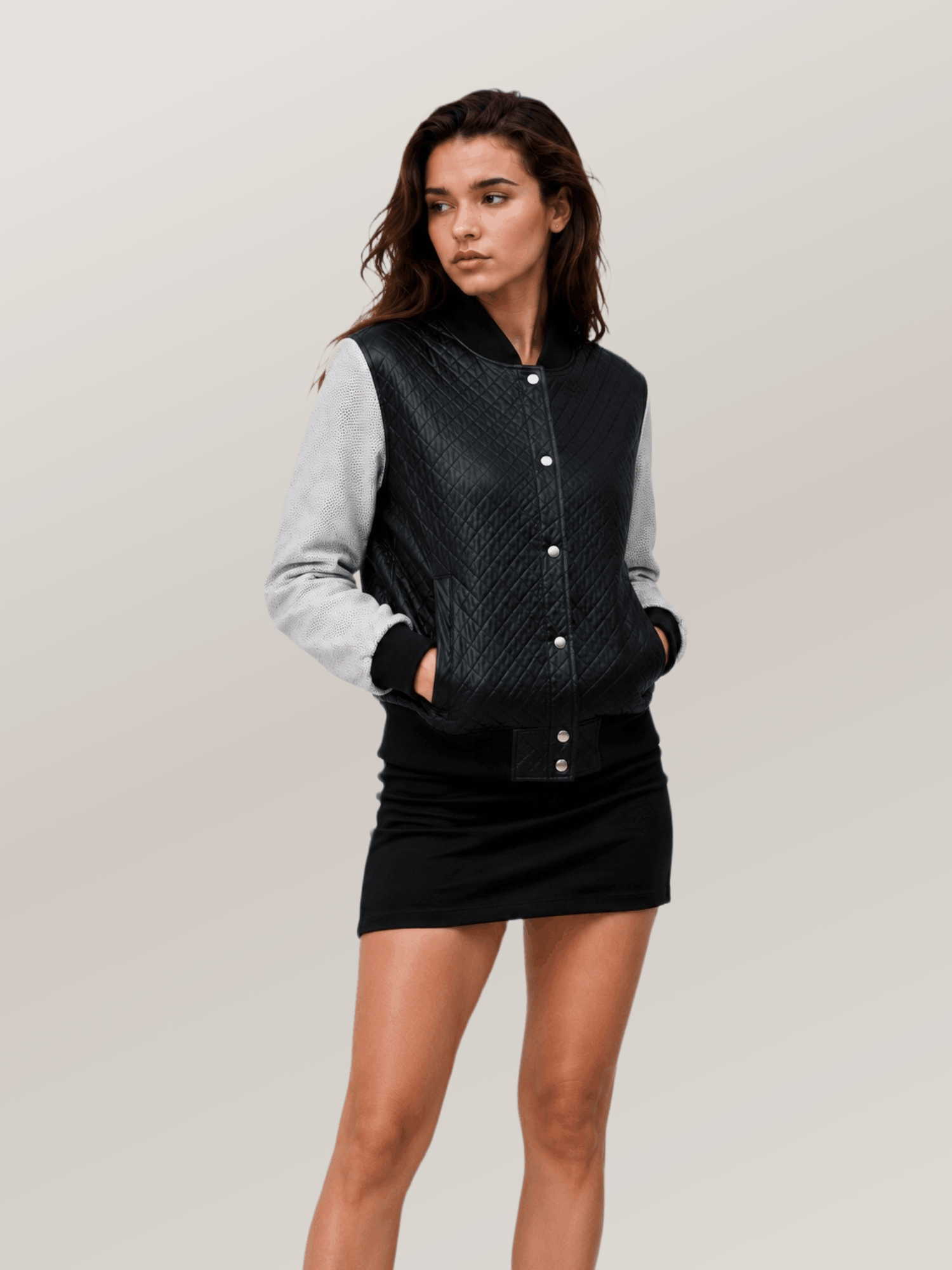 Women's Lucky Strike Bomber Sheepskin Leather Jacket - Image 5