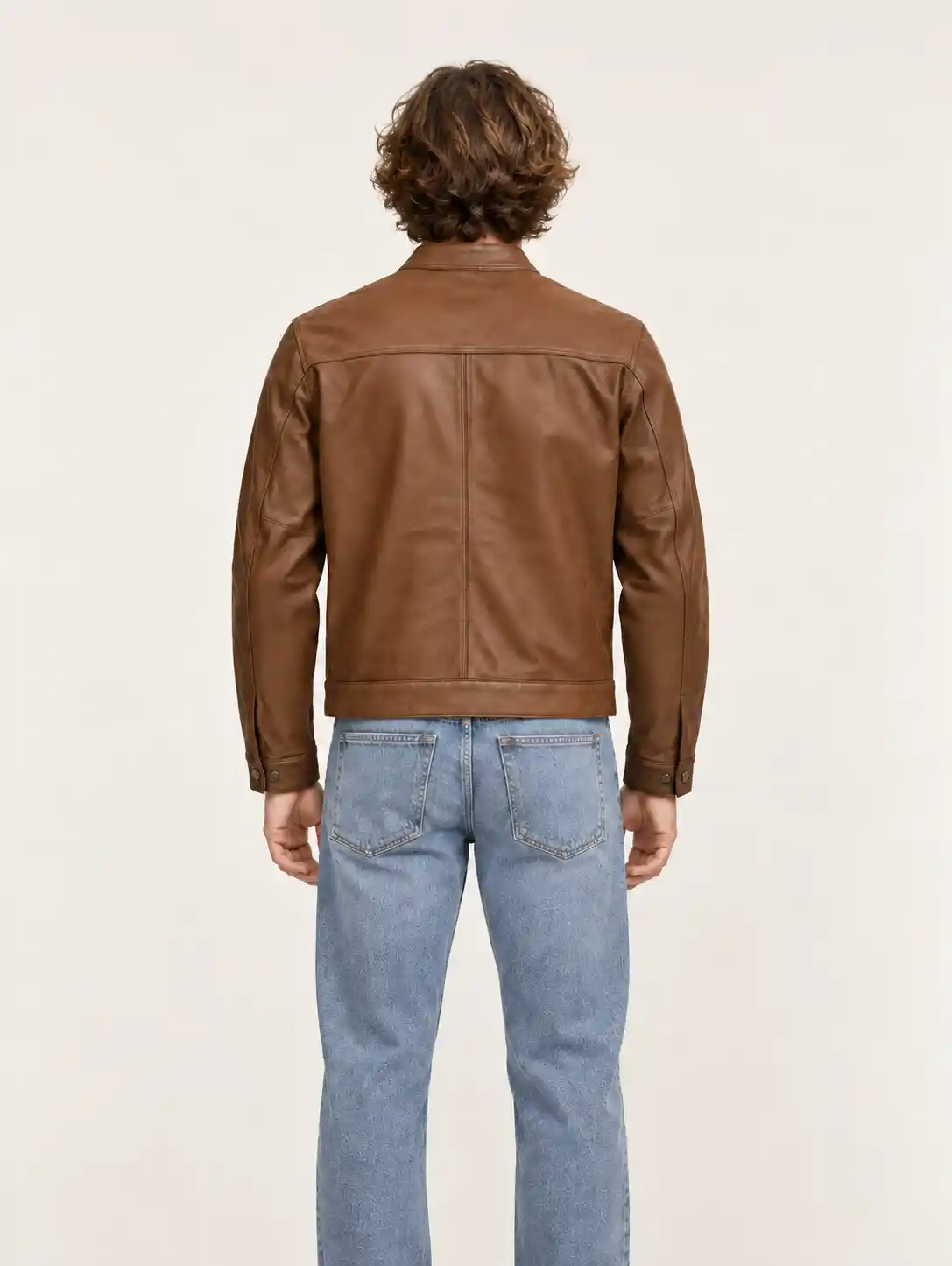 Men's Tofee Suede Racer Leather Jacket - Image 2