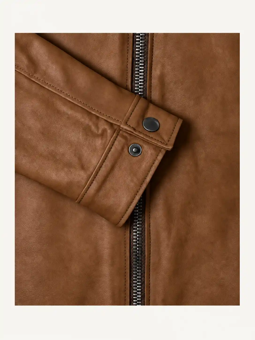 Men's Tofee Suede Racer Leather Jacket - Image 6