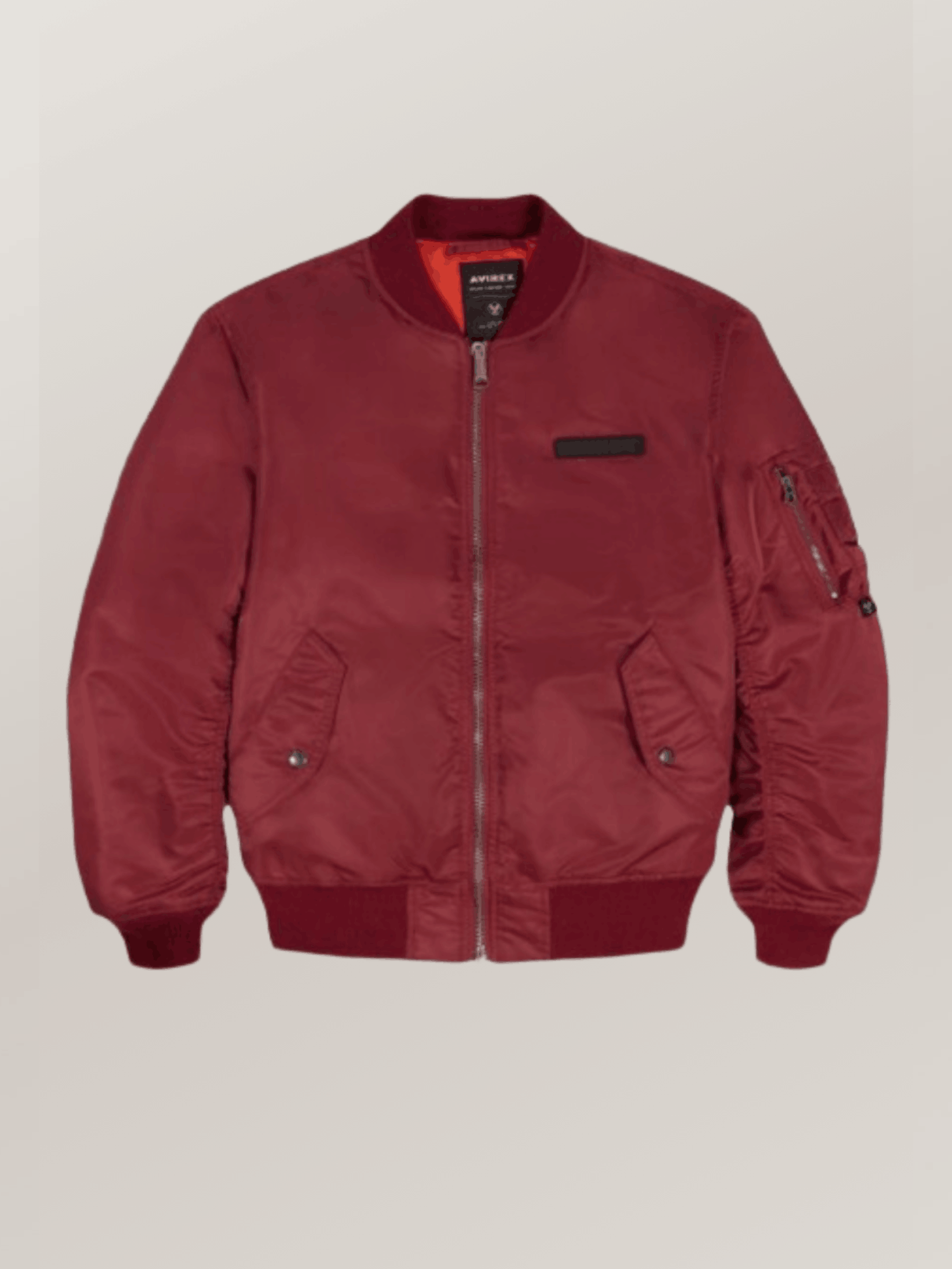 Men's Avirex Ma-1 Nylon Cabernet Bomber Jacket