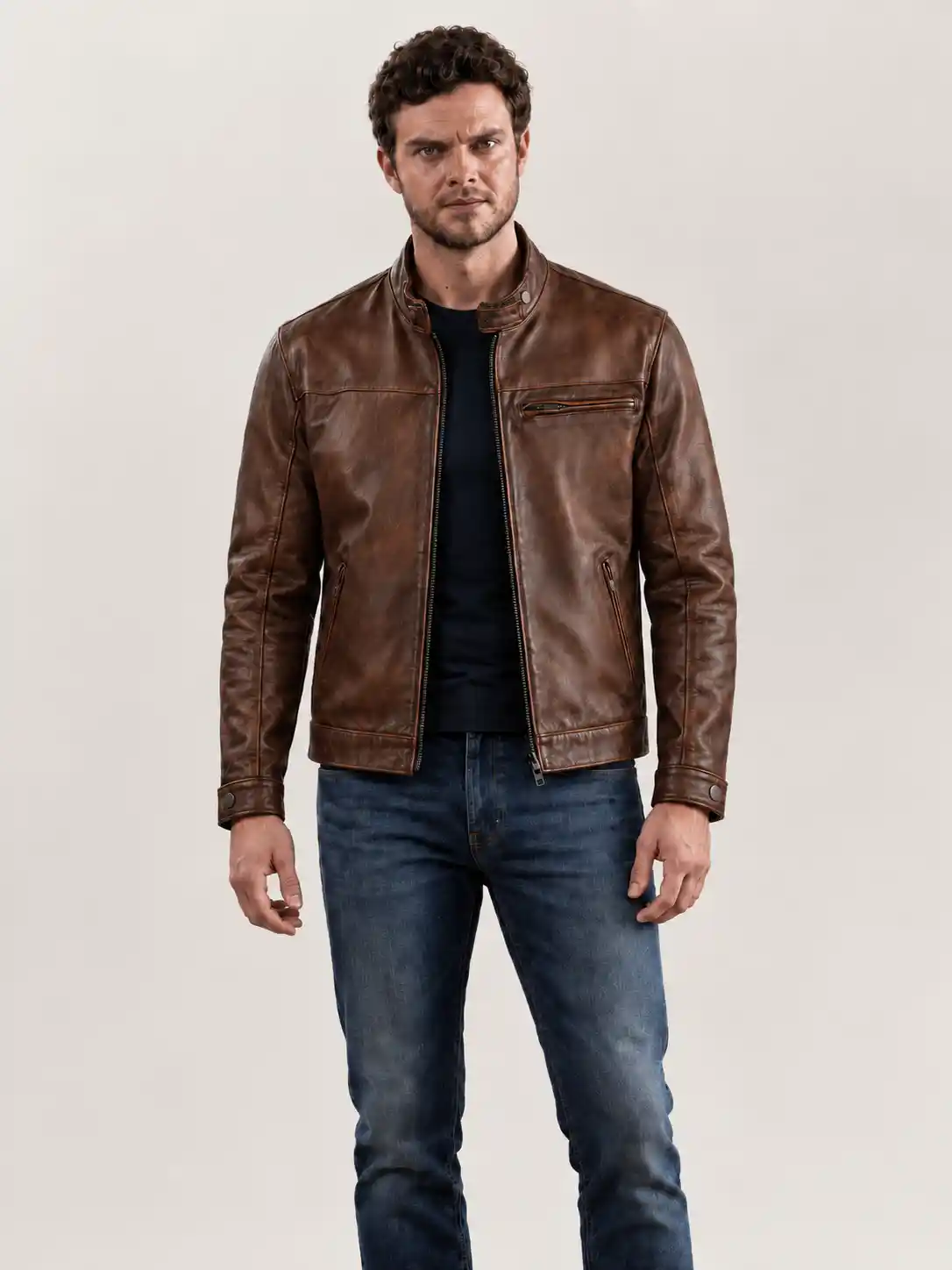 Men's Bourbon Roadster Leather Jacket