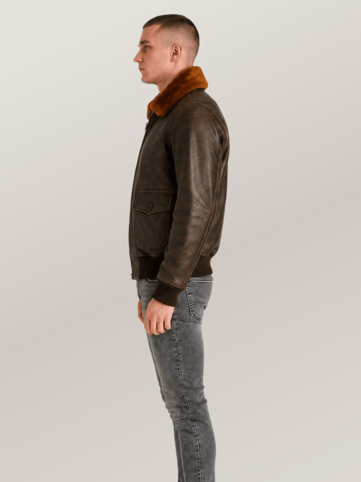 Men's US Navy Sheepskin G-1 Flight Leather Jacket - Image 2