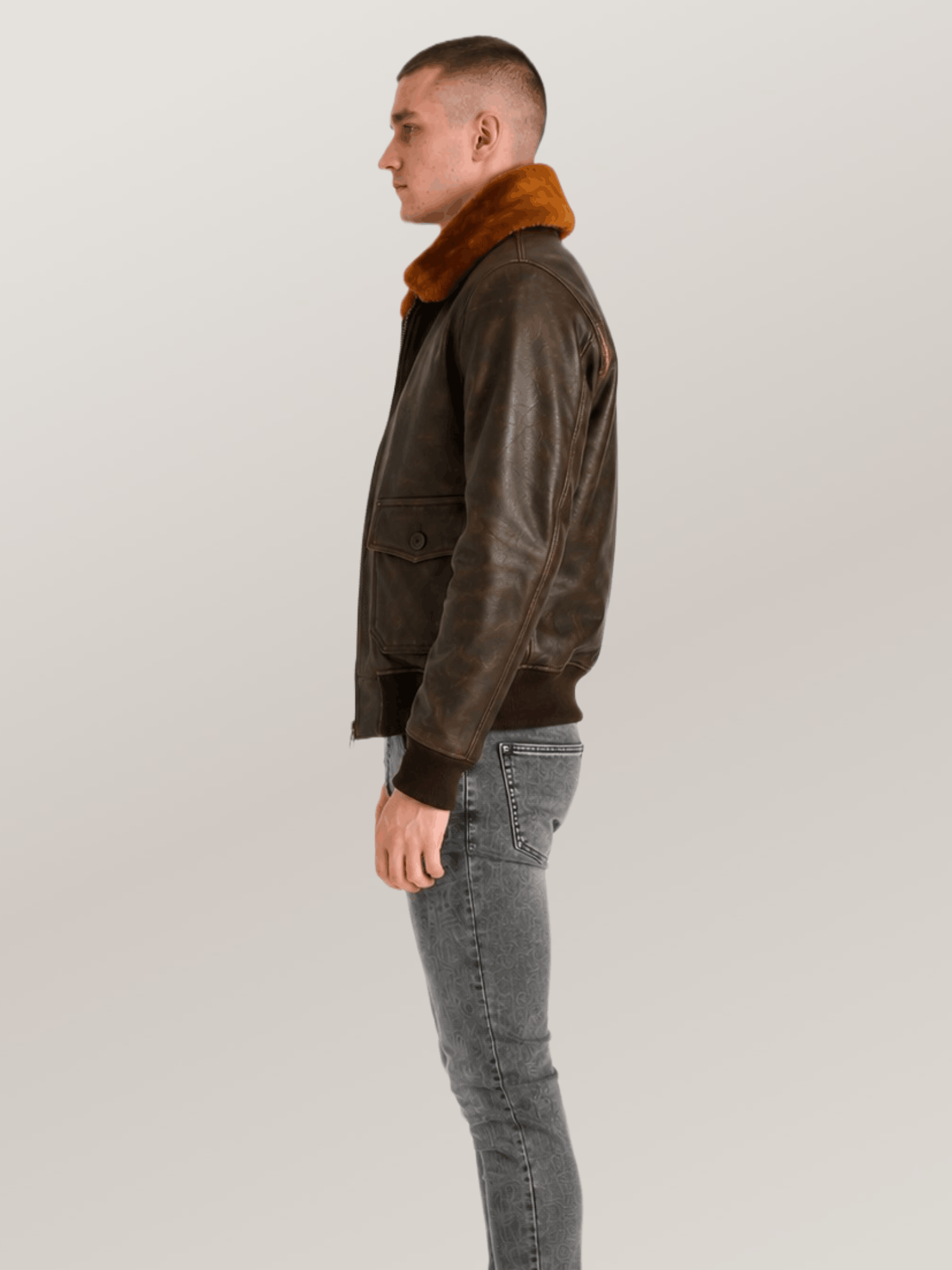 Men's US Navy Sheepskin G-1 Flight Leather Jacket - Image 3