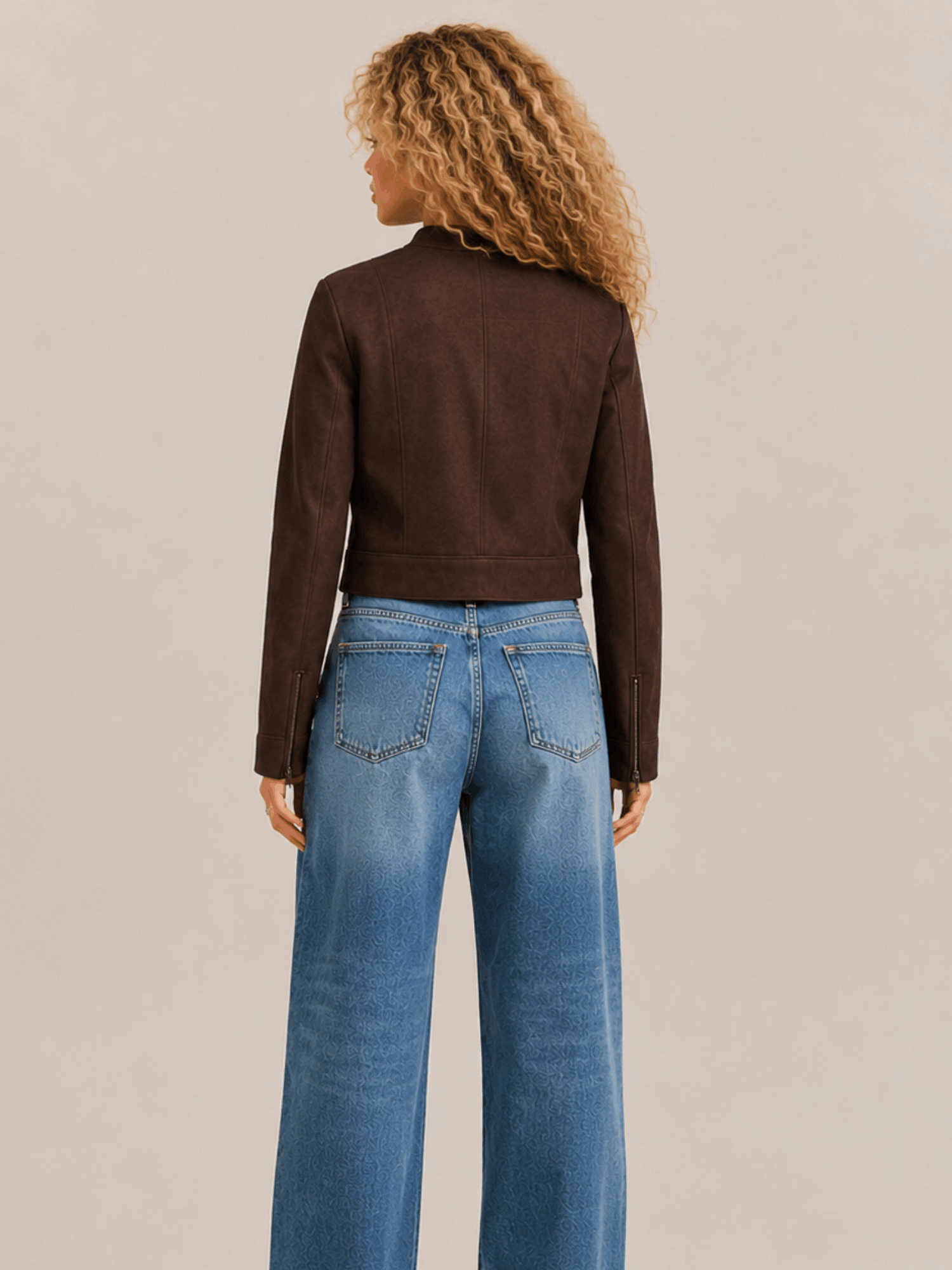Women's Sadler Bitter Brown Fitted Suede Jacket - Image 2