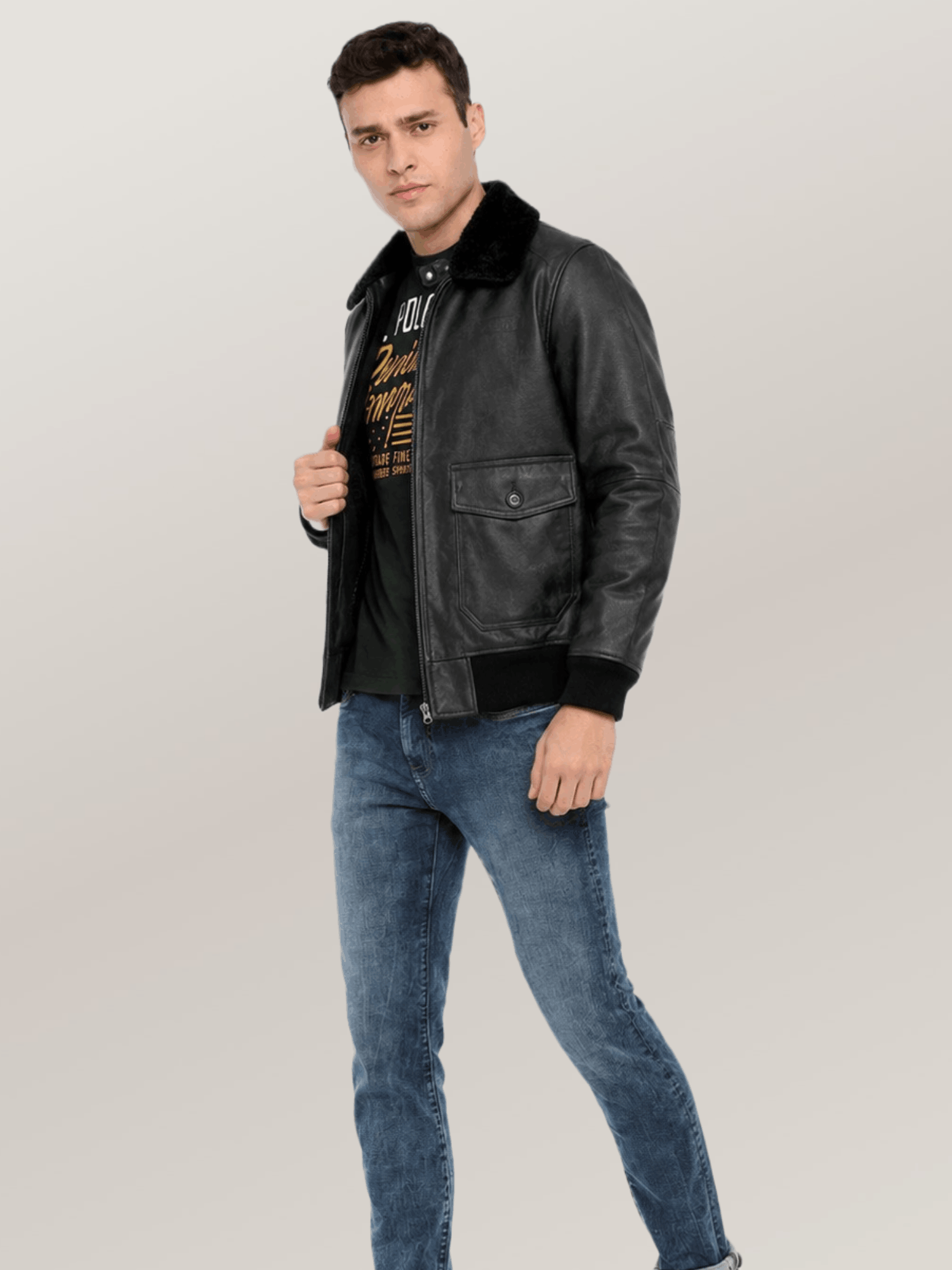 Men's Black Shadow G-1 Leather Jacket