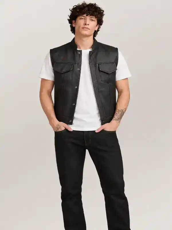 Men's Halloween South Side Leather Vest - Image 4