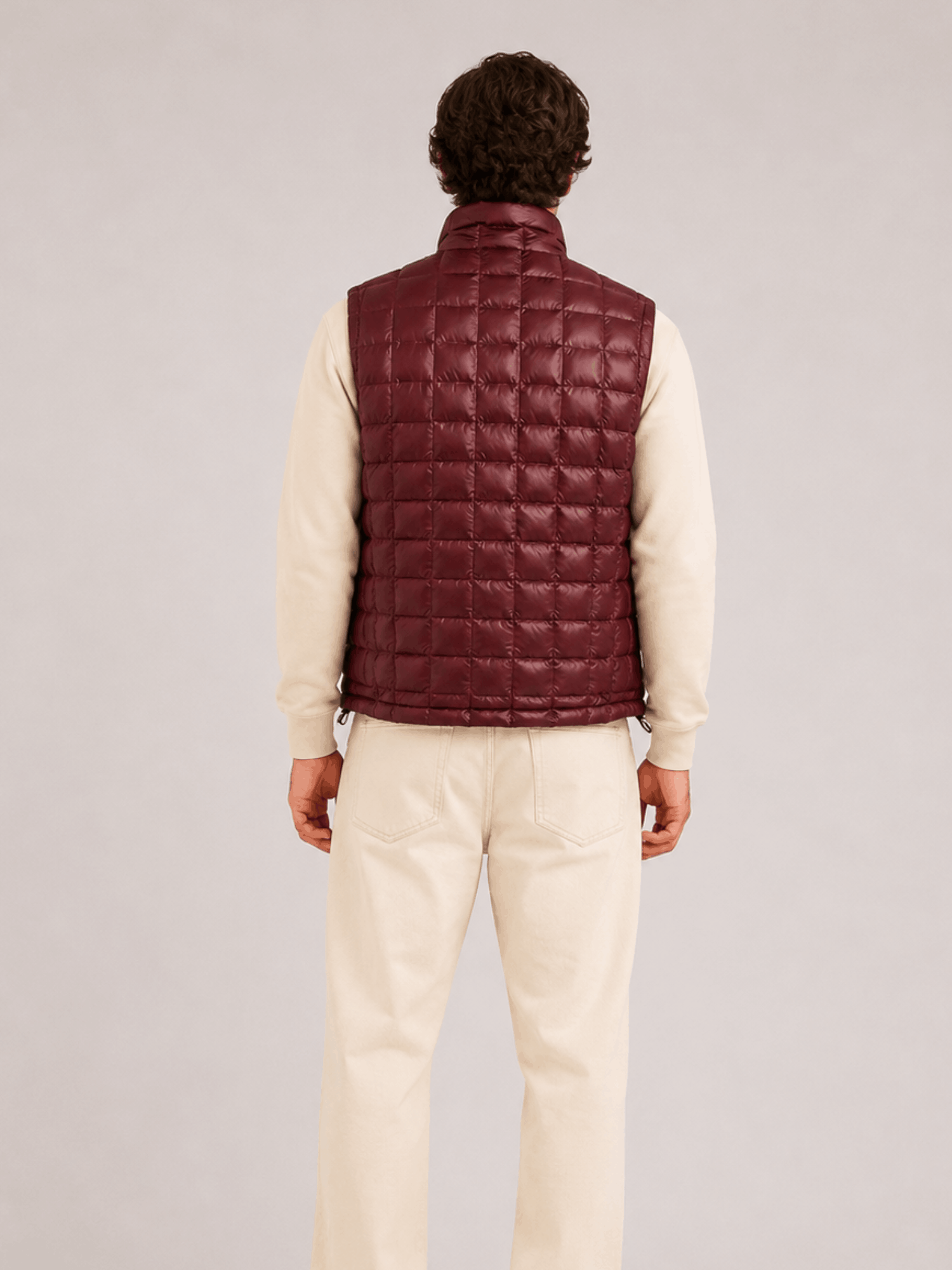Men's Mahogany Teton Leather Light Down Vest - Image 2