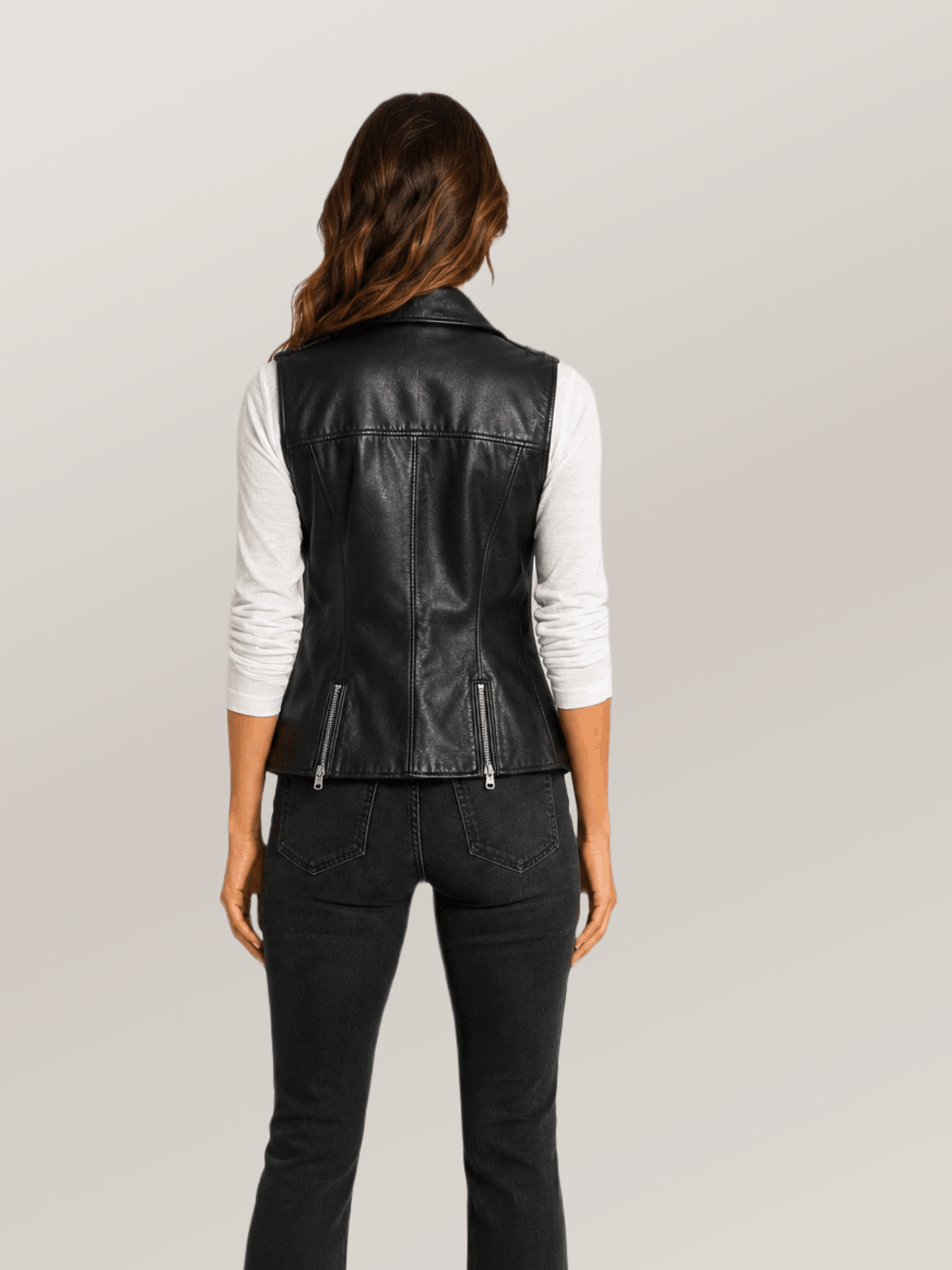 Women's Sheepskin Femme Fatale Leather Vest - Image 2