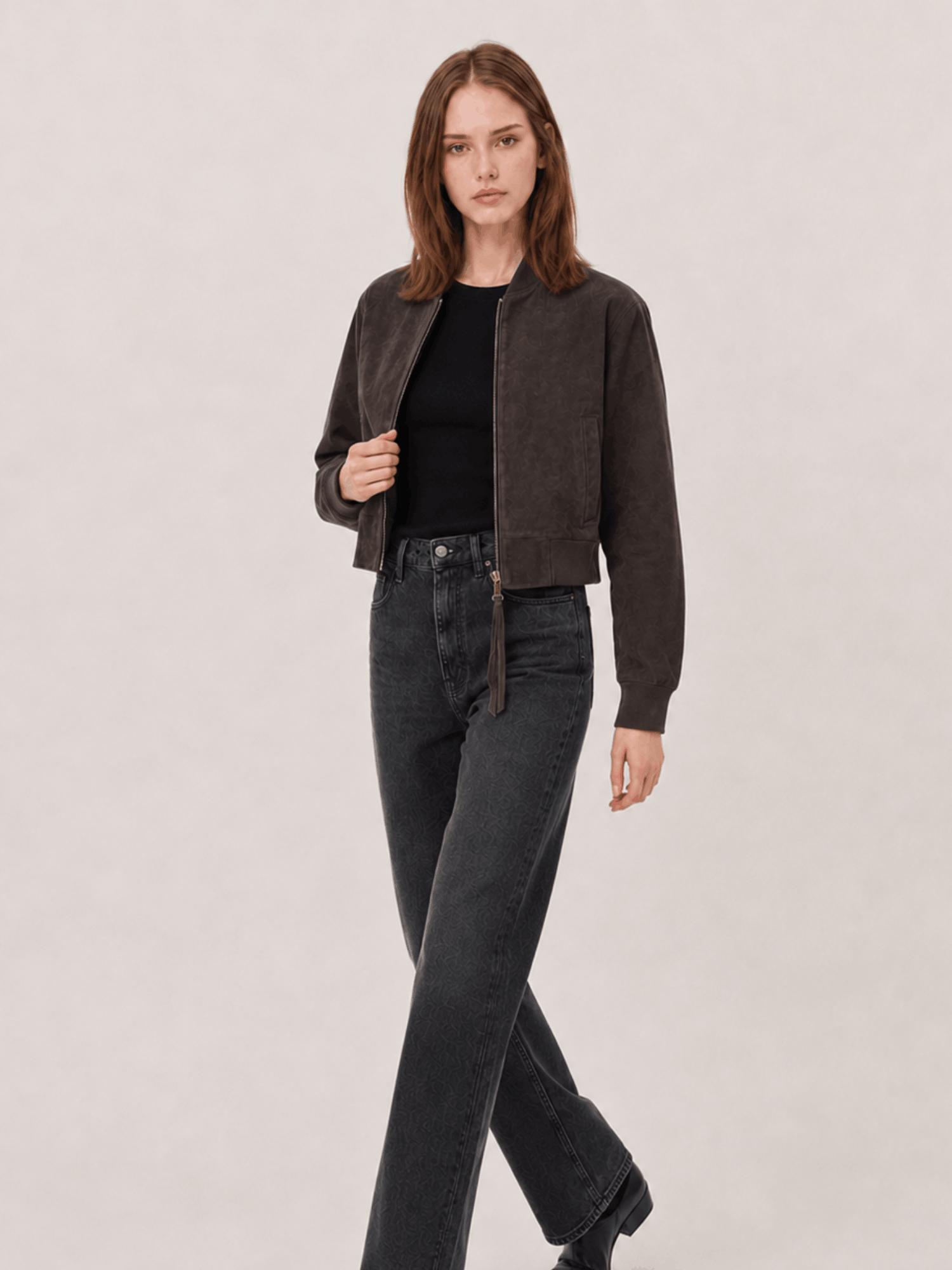 Women's Orten Suede Bomber Jacket - Image 4