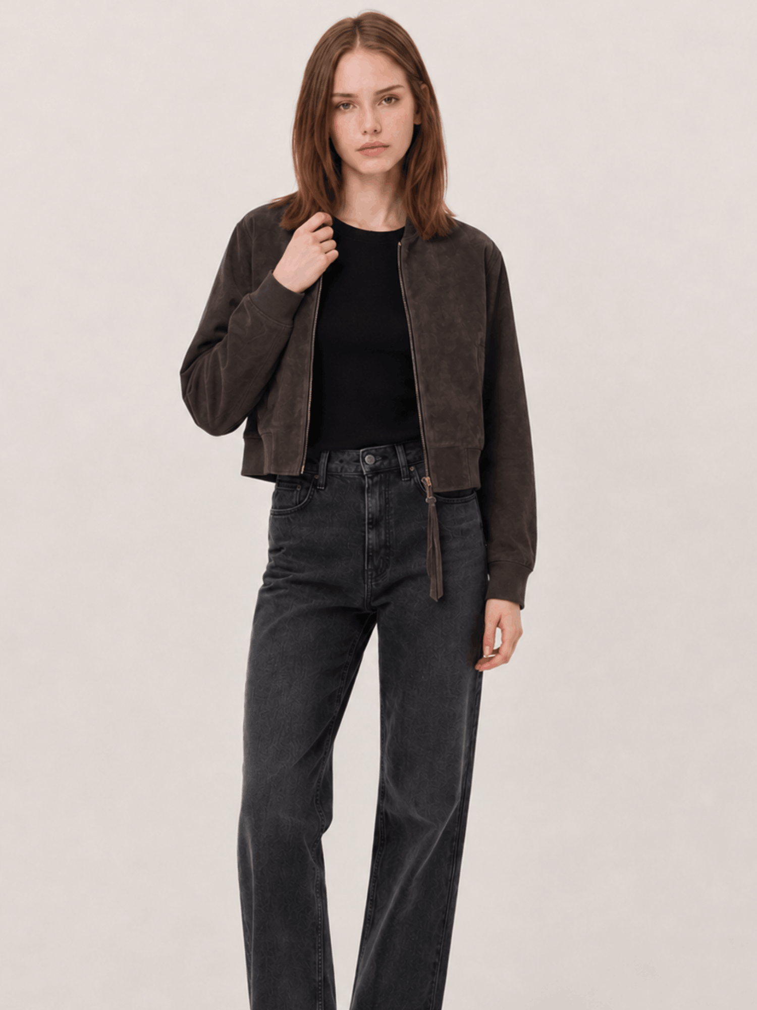Women's Orten Suede Bomber Jacket - Image 6