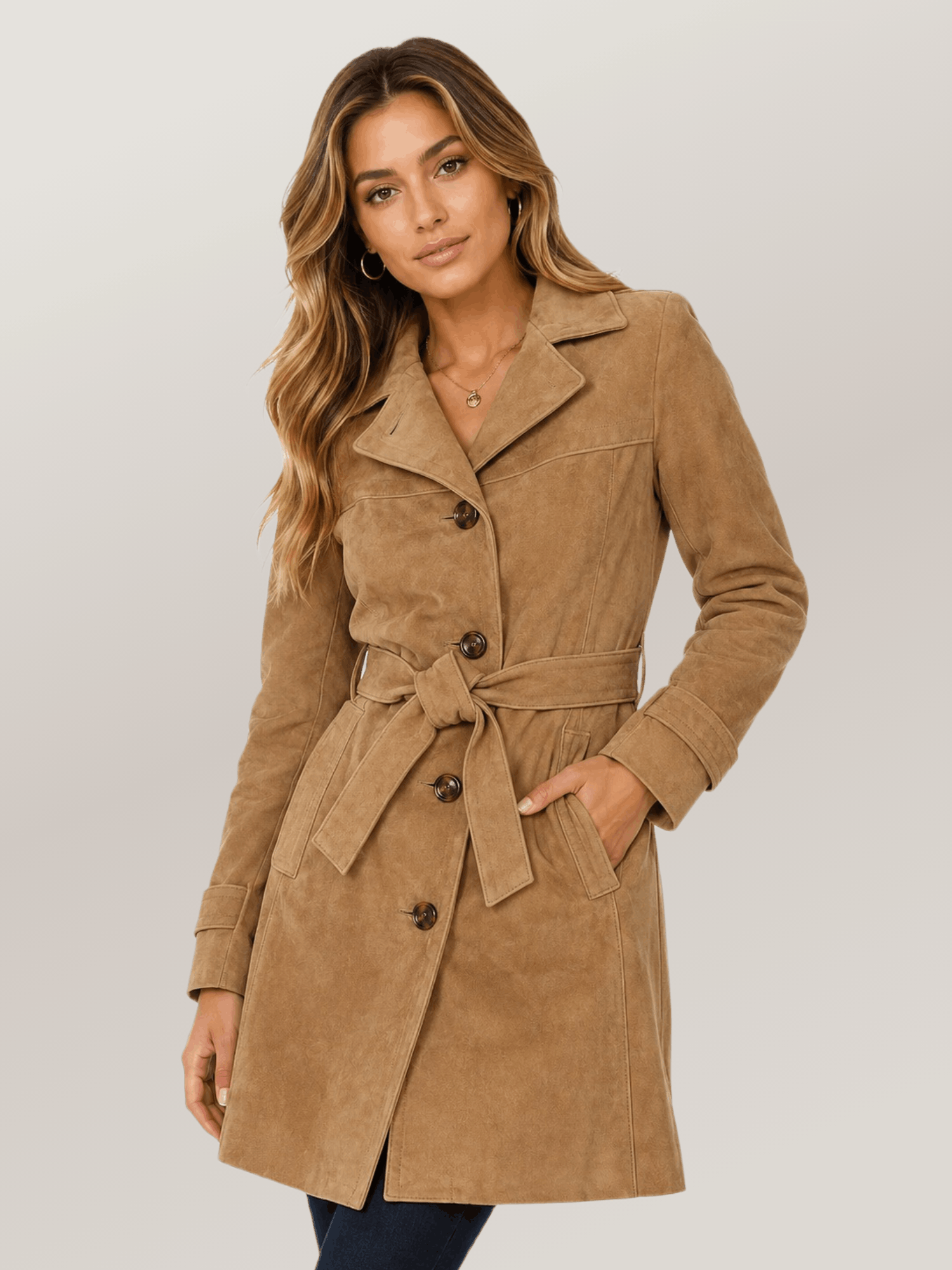Women's Brown Amelia Trench Coat