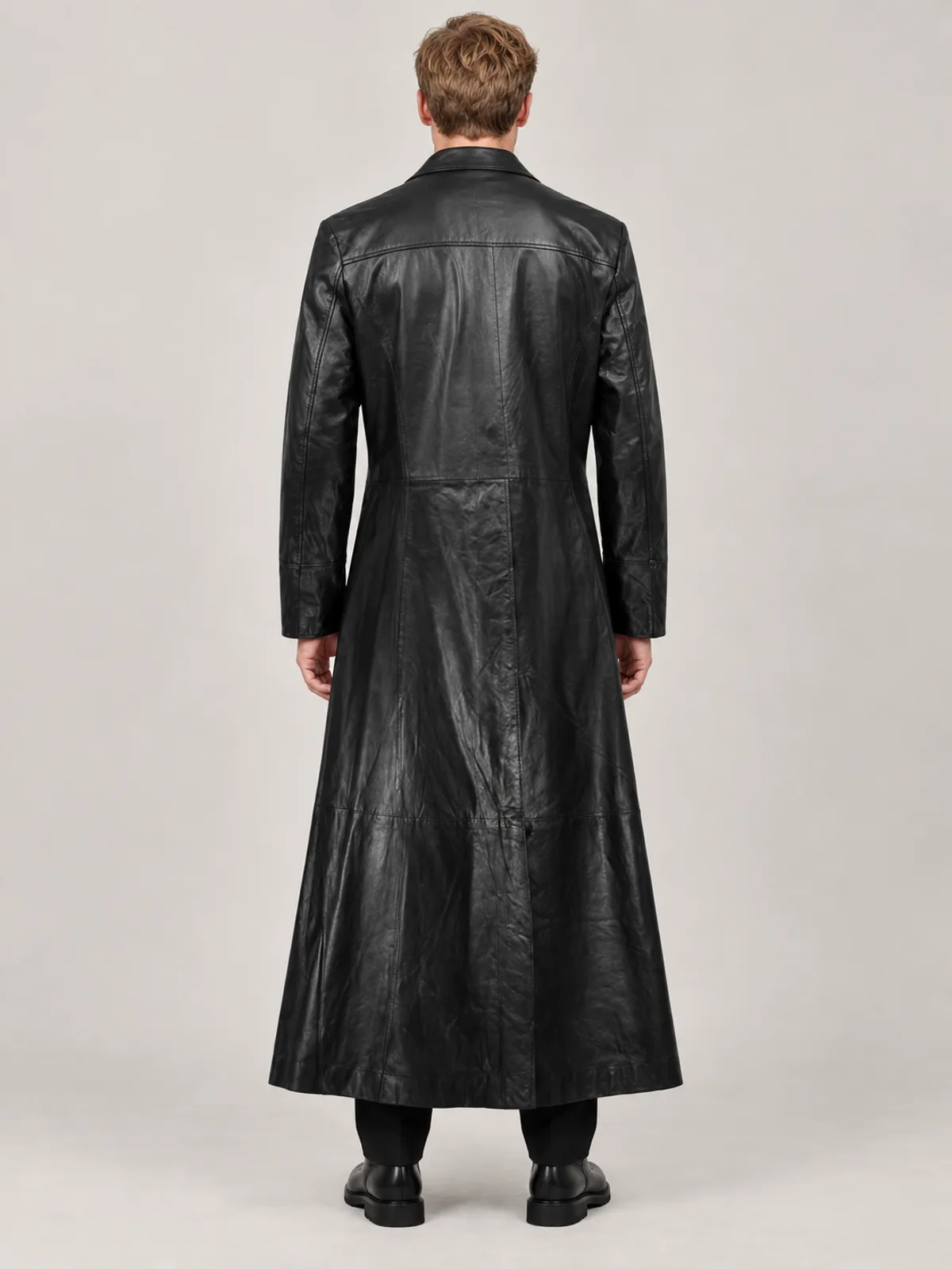 Men's Halloween Black Casual Long Coat - Image 3