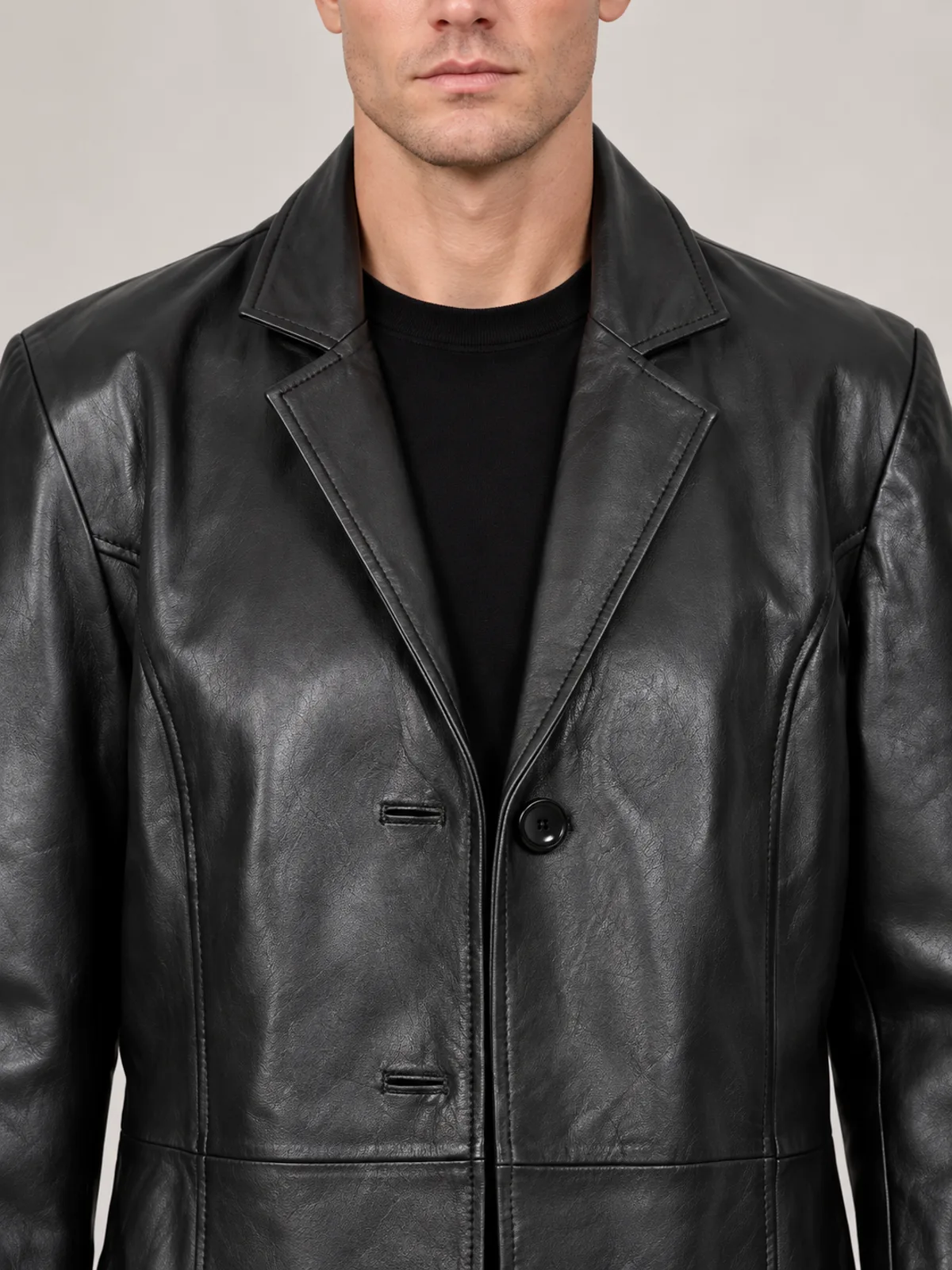 Men's Halloween Black Casual Long Coat - Image 5