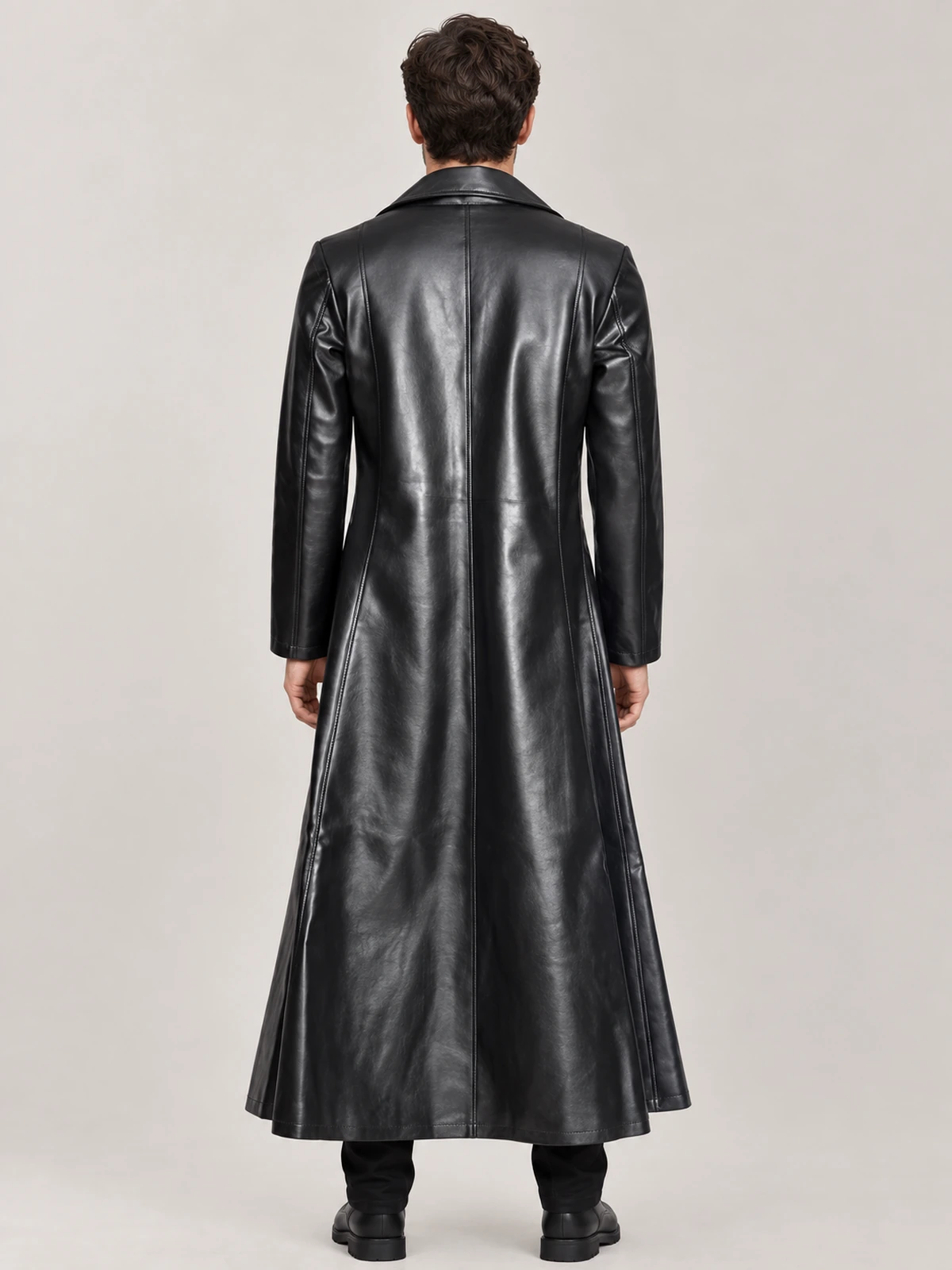Men's Blade Halloween Black PU Leather Coat - Image 2