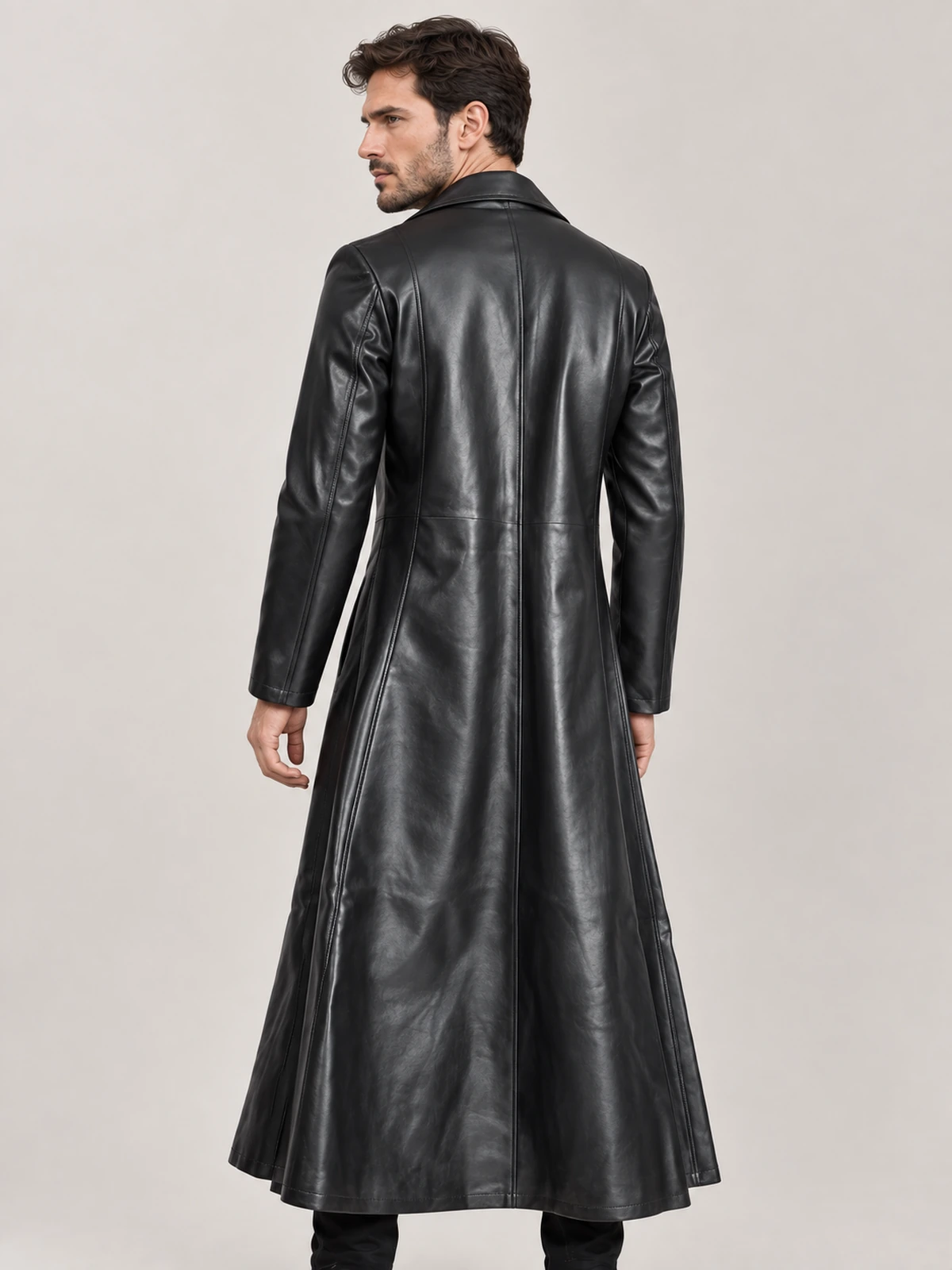 Men's Blade Halloween Black PU Leather Coat - Image 4