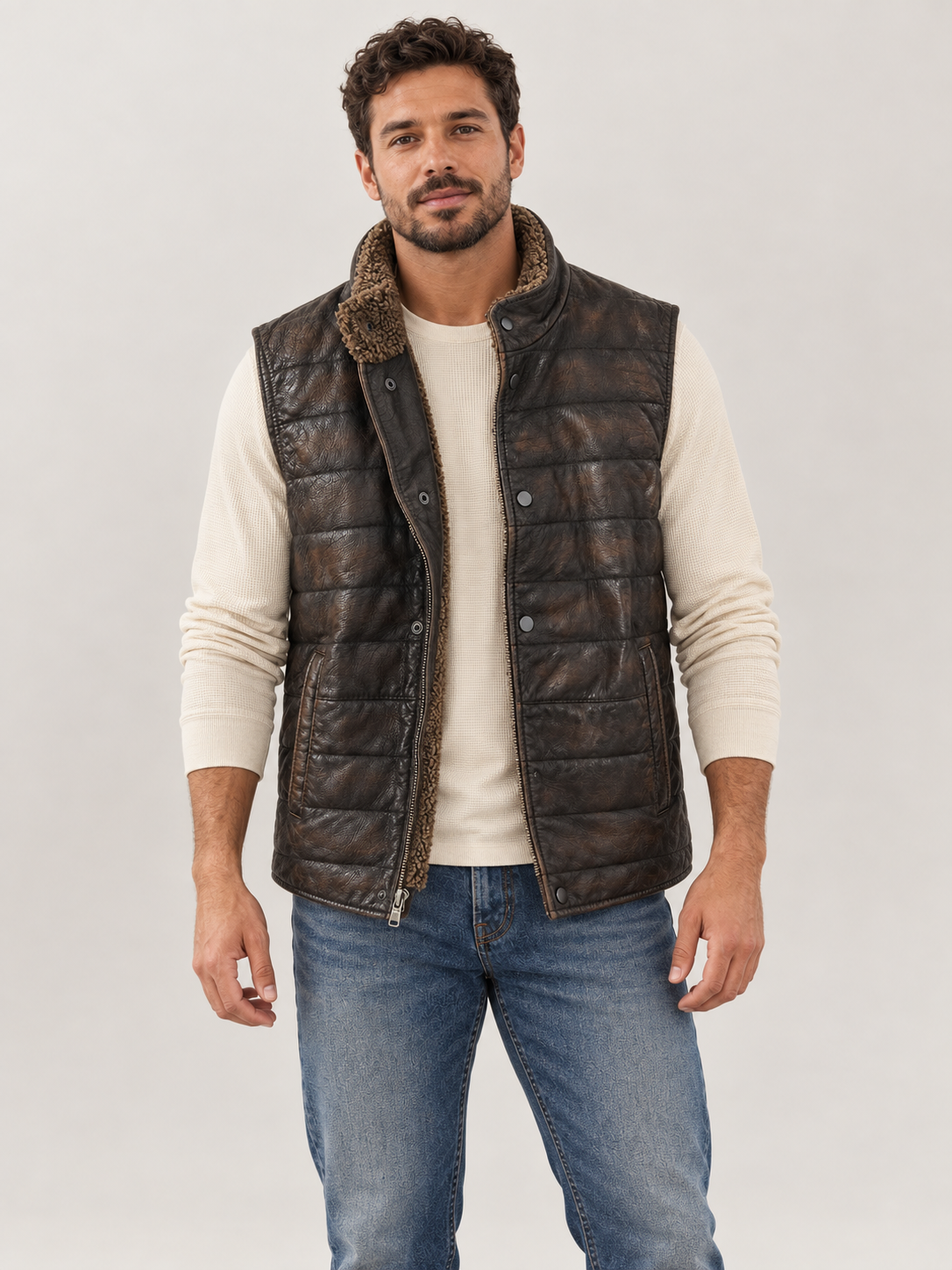 Men's Cabin Leather Vest