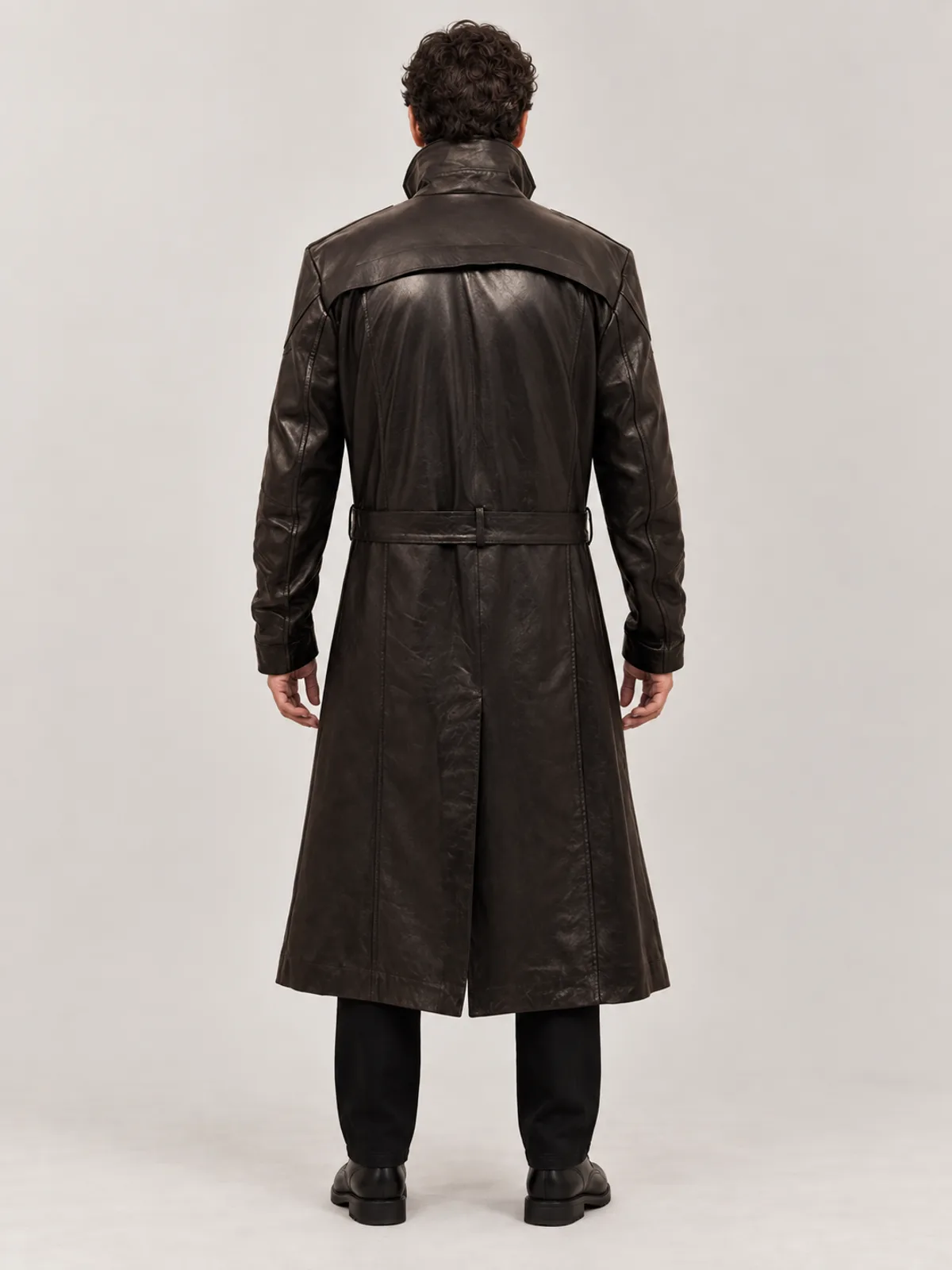 Men's Blade Runner Halloween Brown Long Coat - Image 3