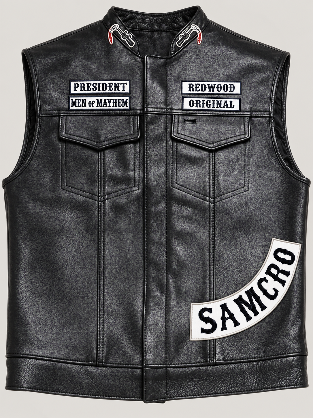 Men's SAMCRO Halloween Black Biker Vest - Image 5