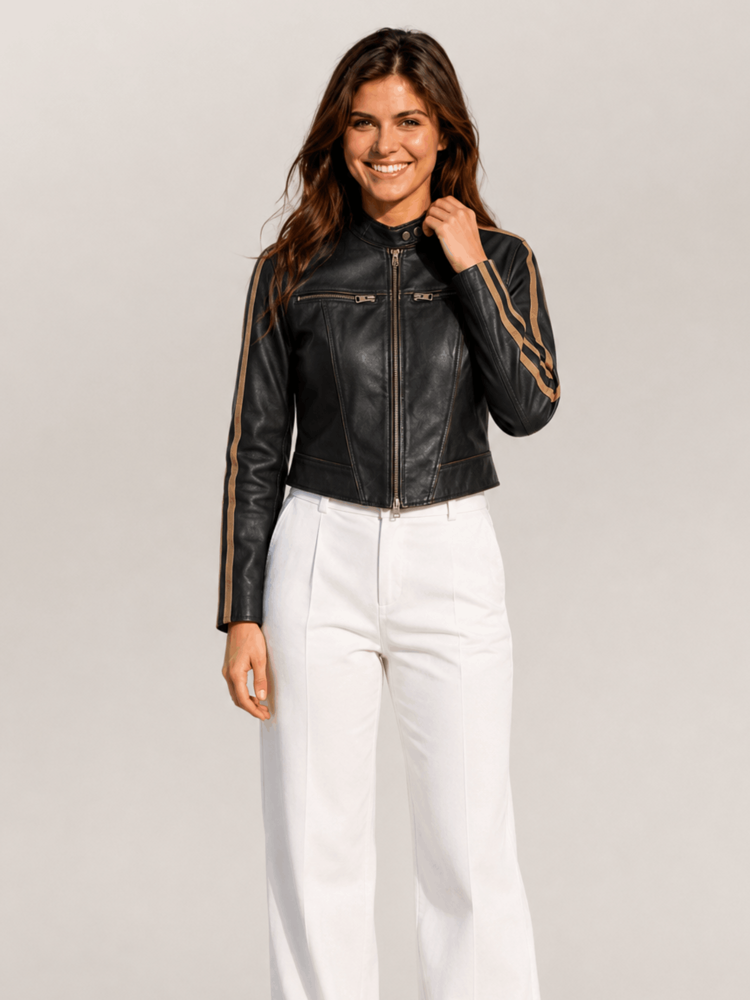Women's Biker Tiggy Fitted Leather Jacket