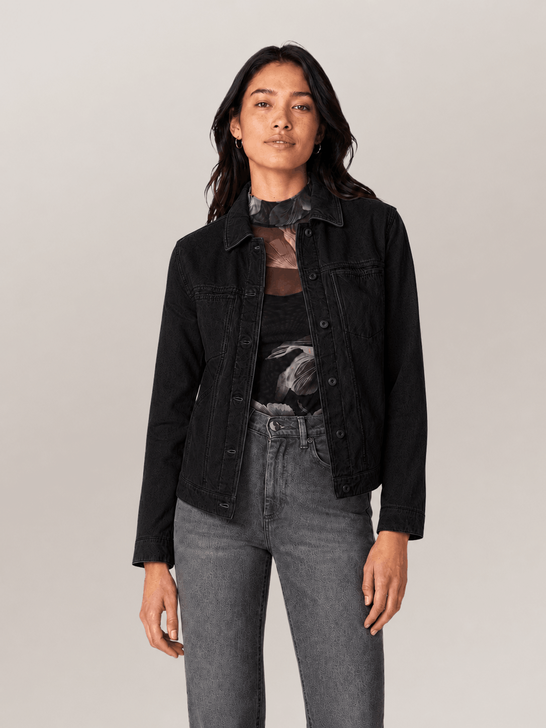 Women's Addison Leather Denim Jacket